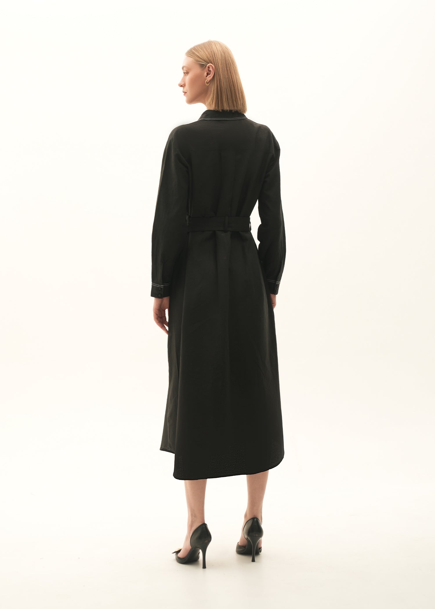 NishatUK - Black Solids Cotton 1-piece ready to wear Long Dress
