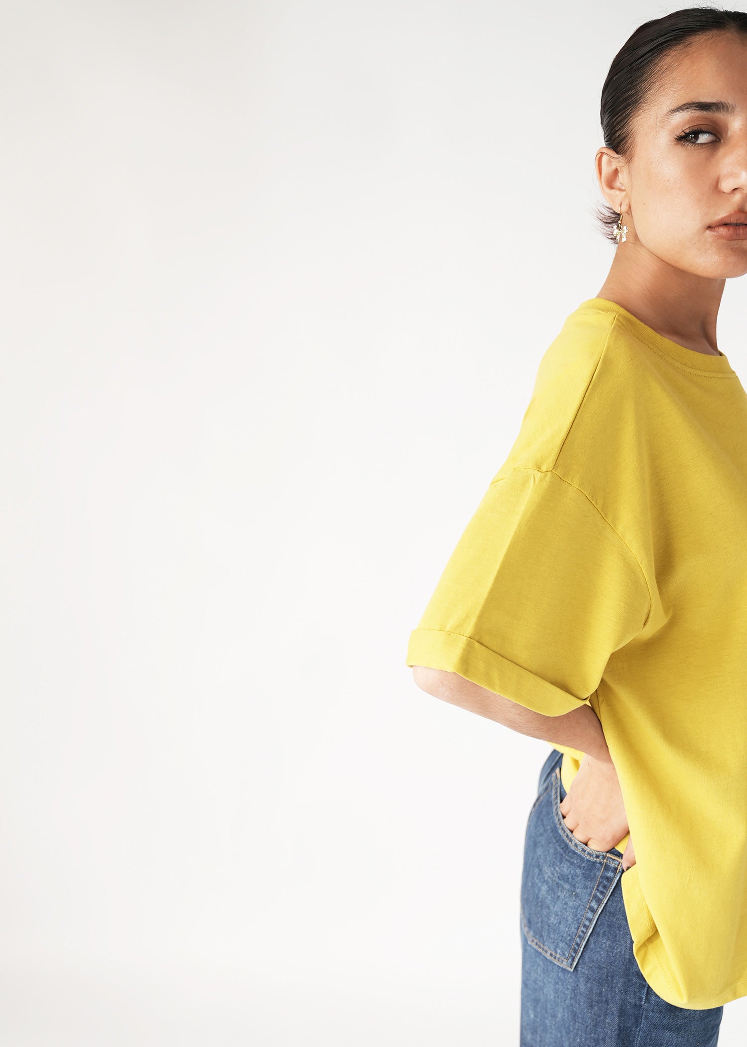 NishatUK - Mustard Solids  Cotton 1-piece ready to wear T-Shirt