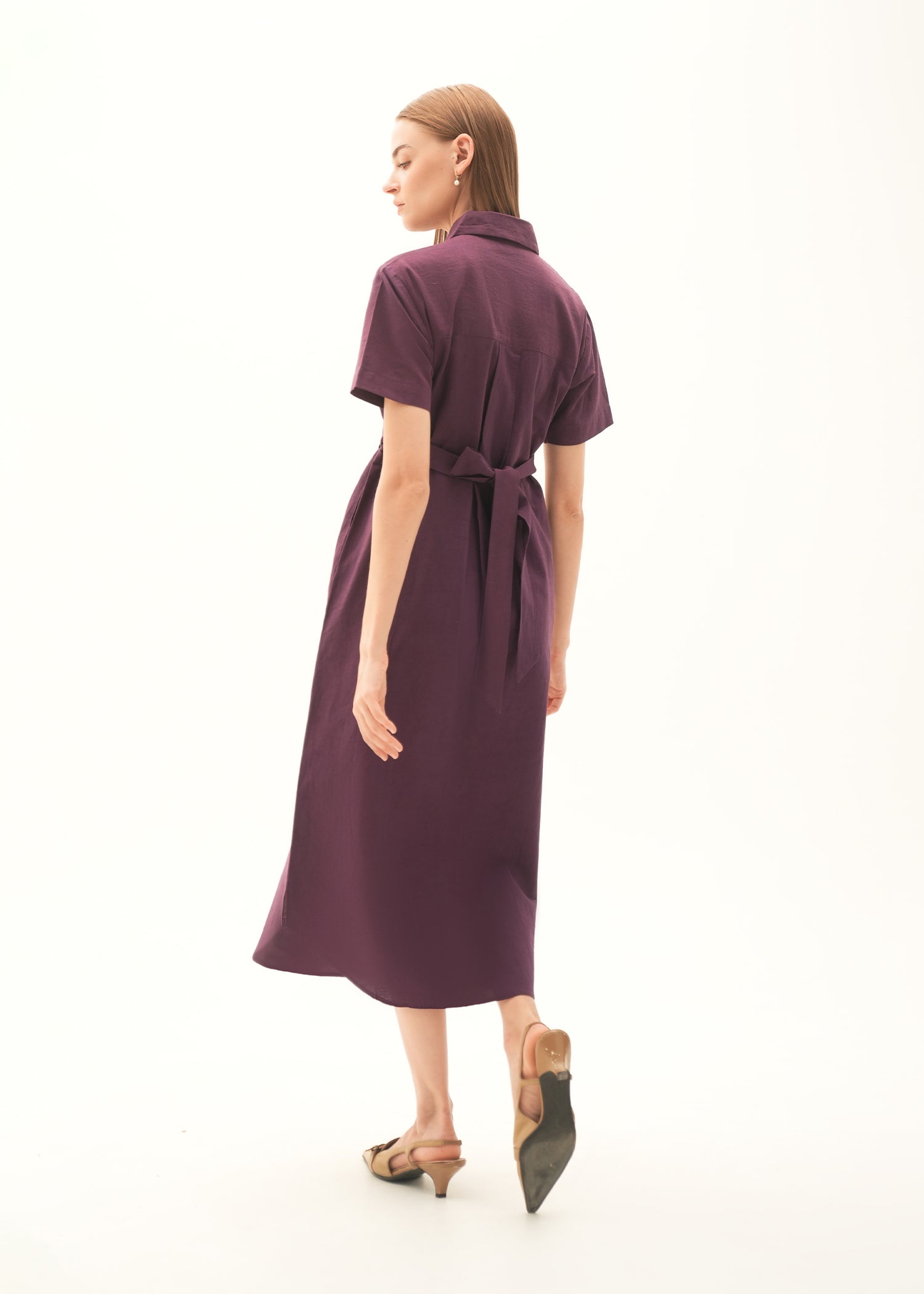 NishatUK - Purple Solids Cotton 1-piece ready to wear Long Dress