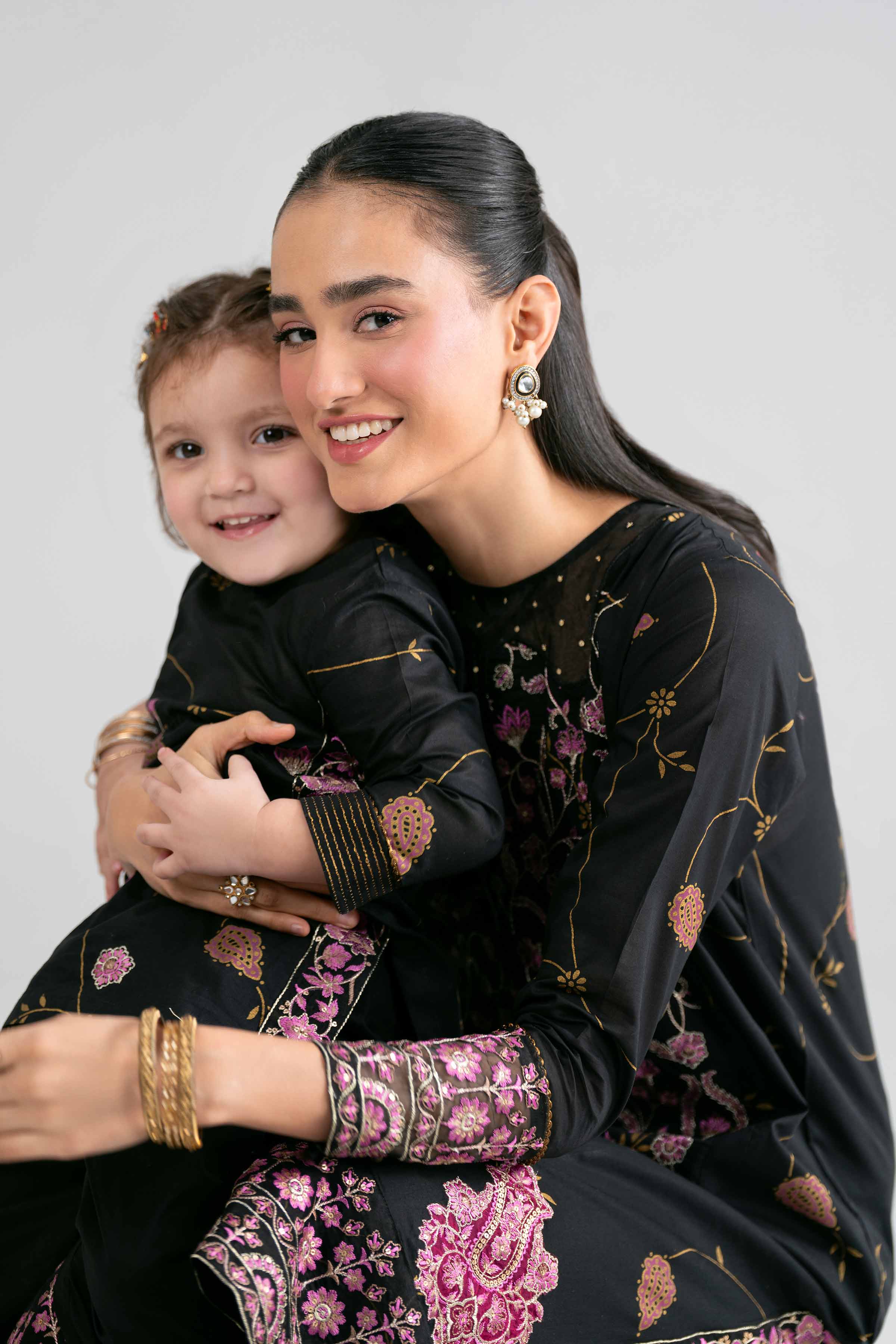 Nishat UK - Black Embroidered Lawn 2-piece ready to wear Dress