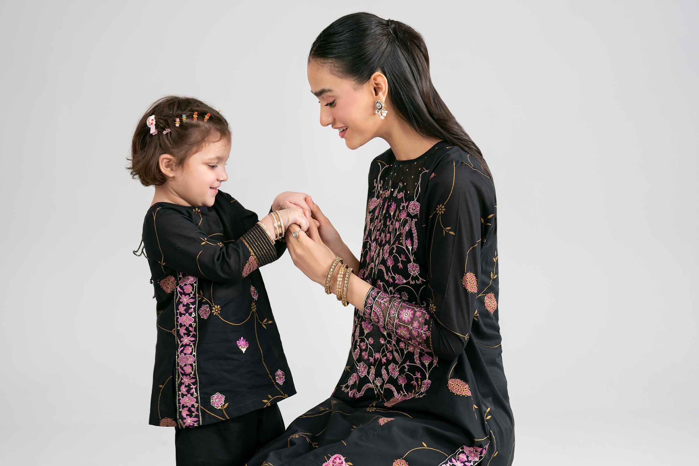 Nishat UK - Black Embroidered Lawn 2-piece ready to wear Dress
