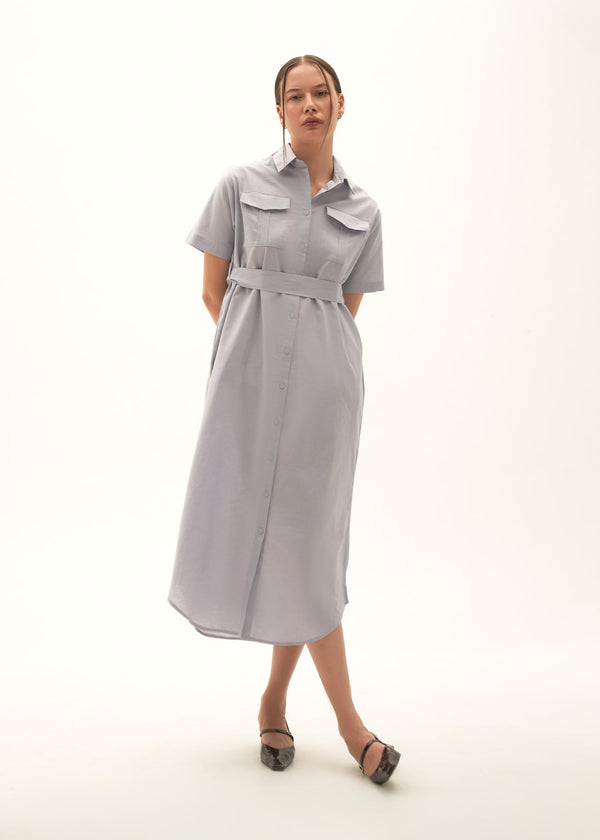 Button Down Linen Blend Dress