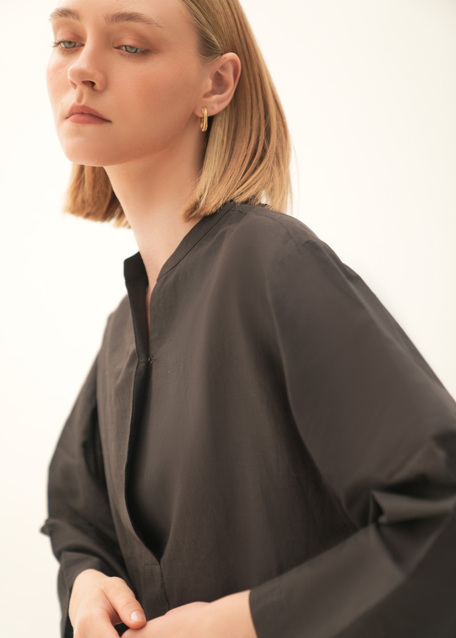 NishatUK - Black Embroidered   Cotton 1-piece ready to wear Blouse