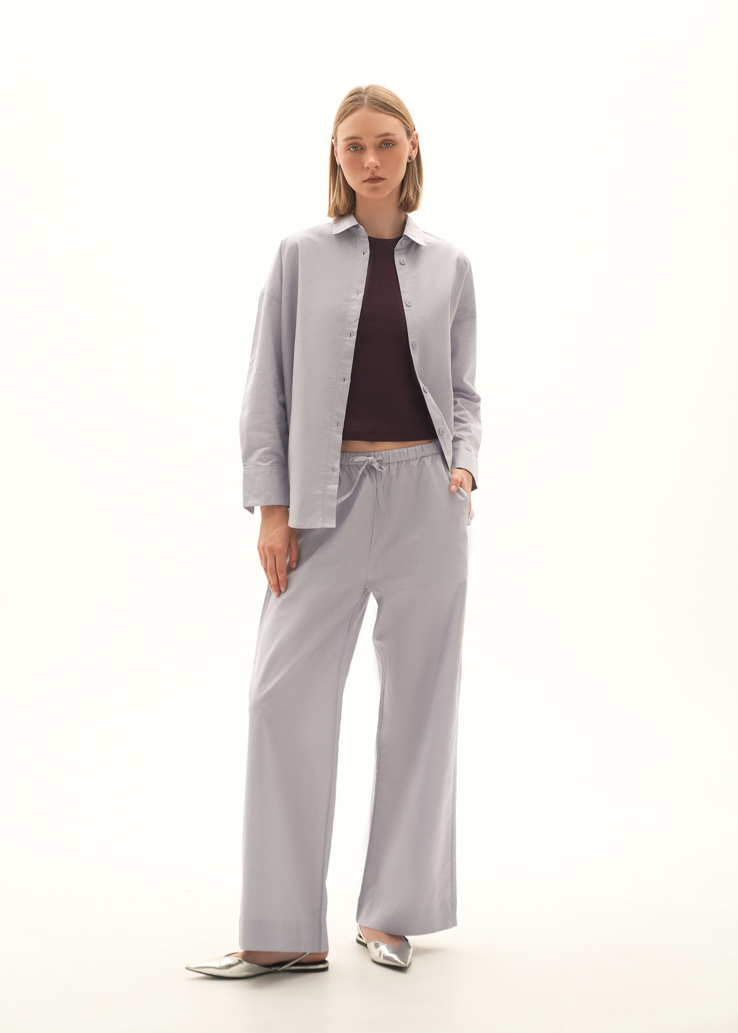 NishatUK - Purple Solids Cotton 1-piece ready to wear Shirt