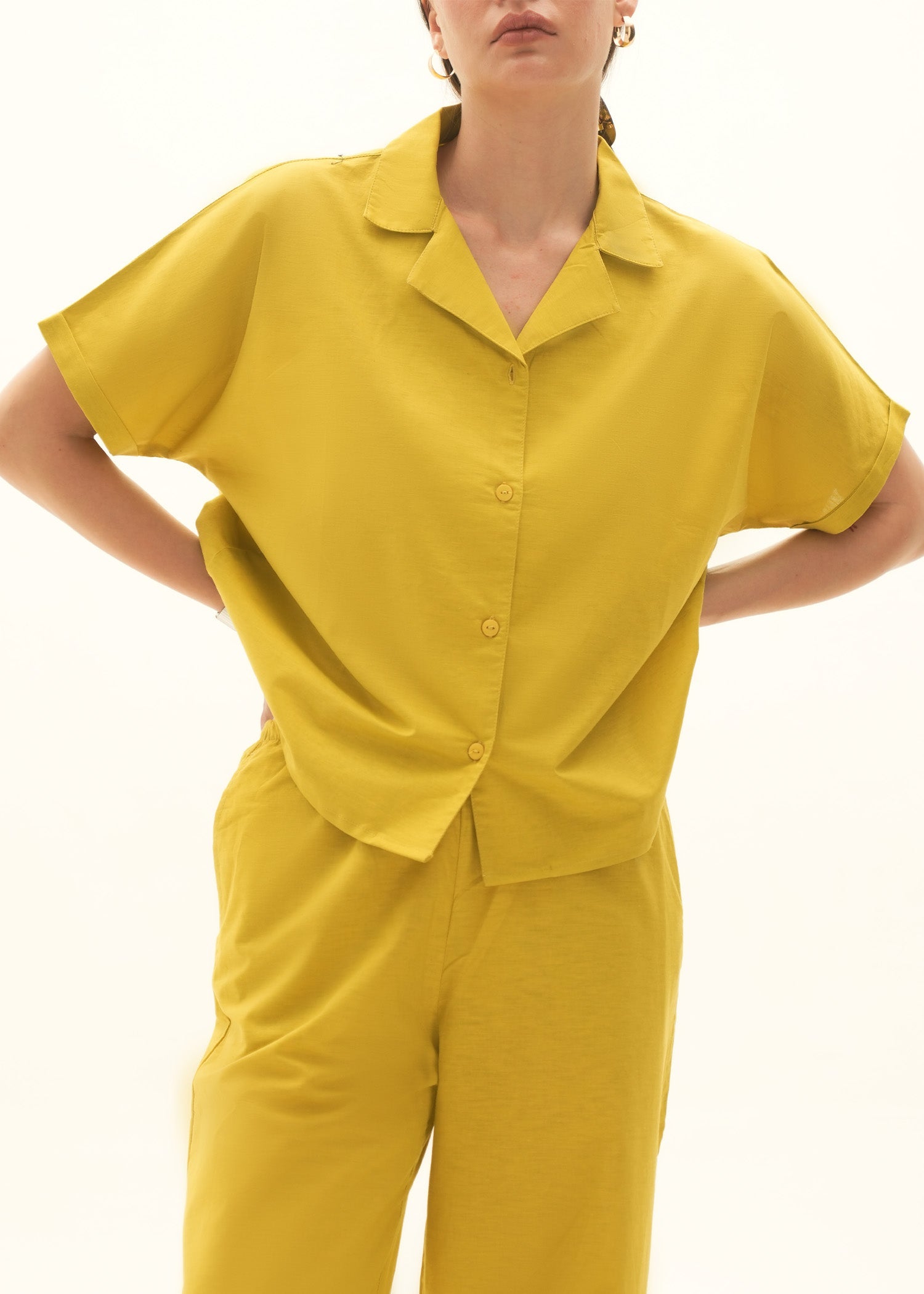 NishatUK - Mustard Solids Cotton 1-piece ready to wear Shirt