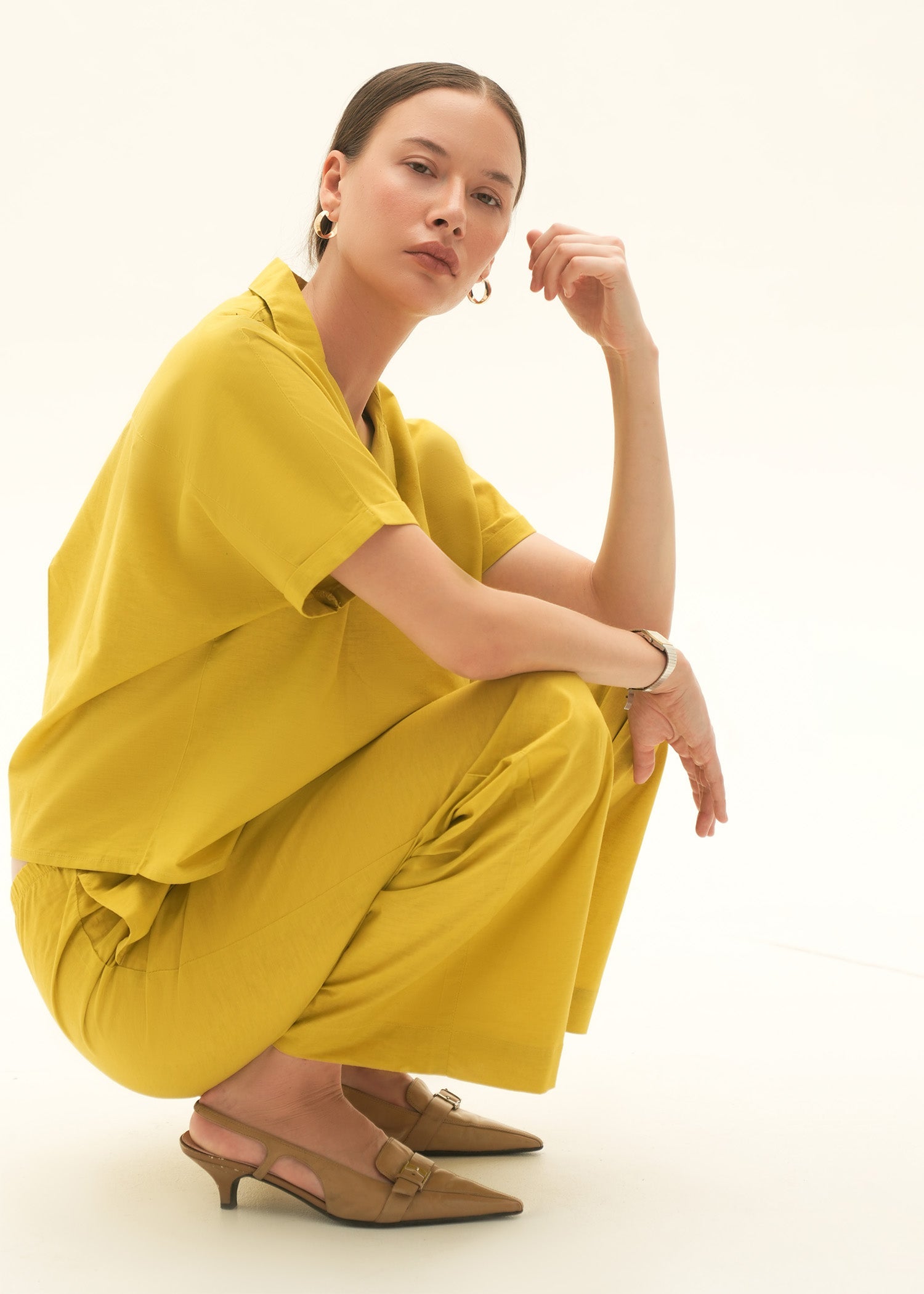 NishatUK - Mustard Solids Cotton 1-piece ready to wear Shirt