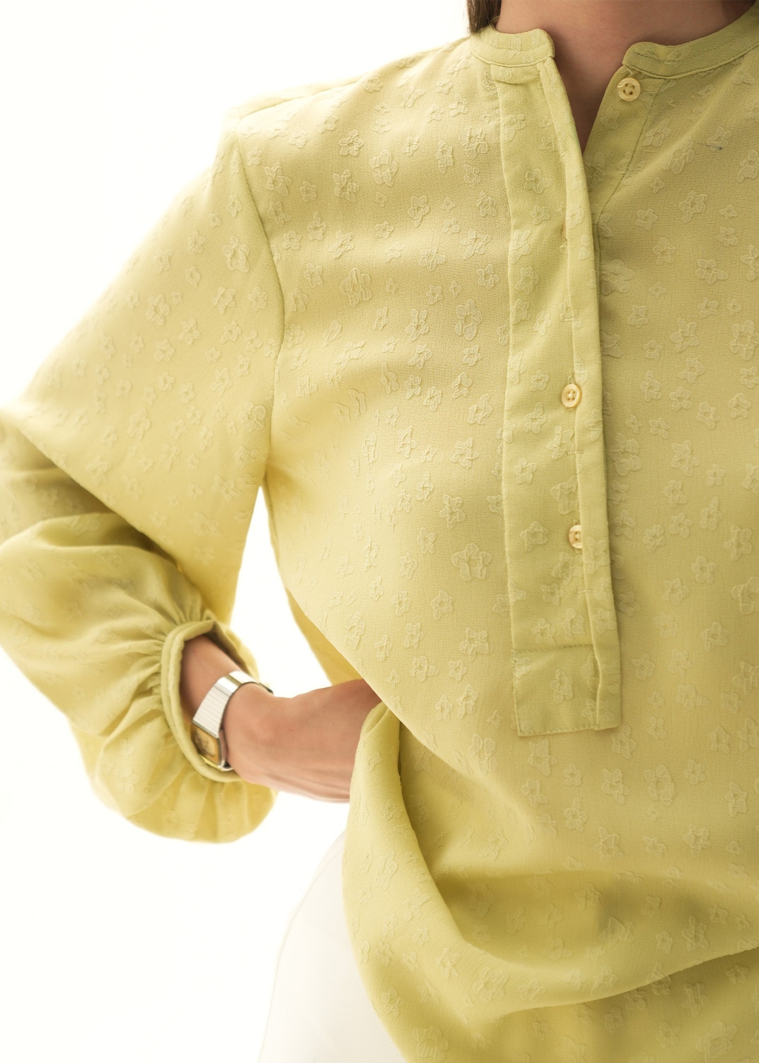 NishatUK - Green Solids  Polyester 1-piece ready to wear Top