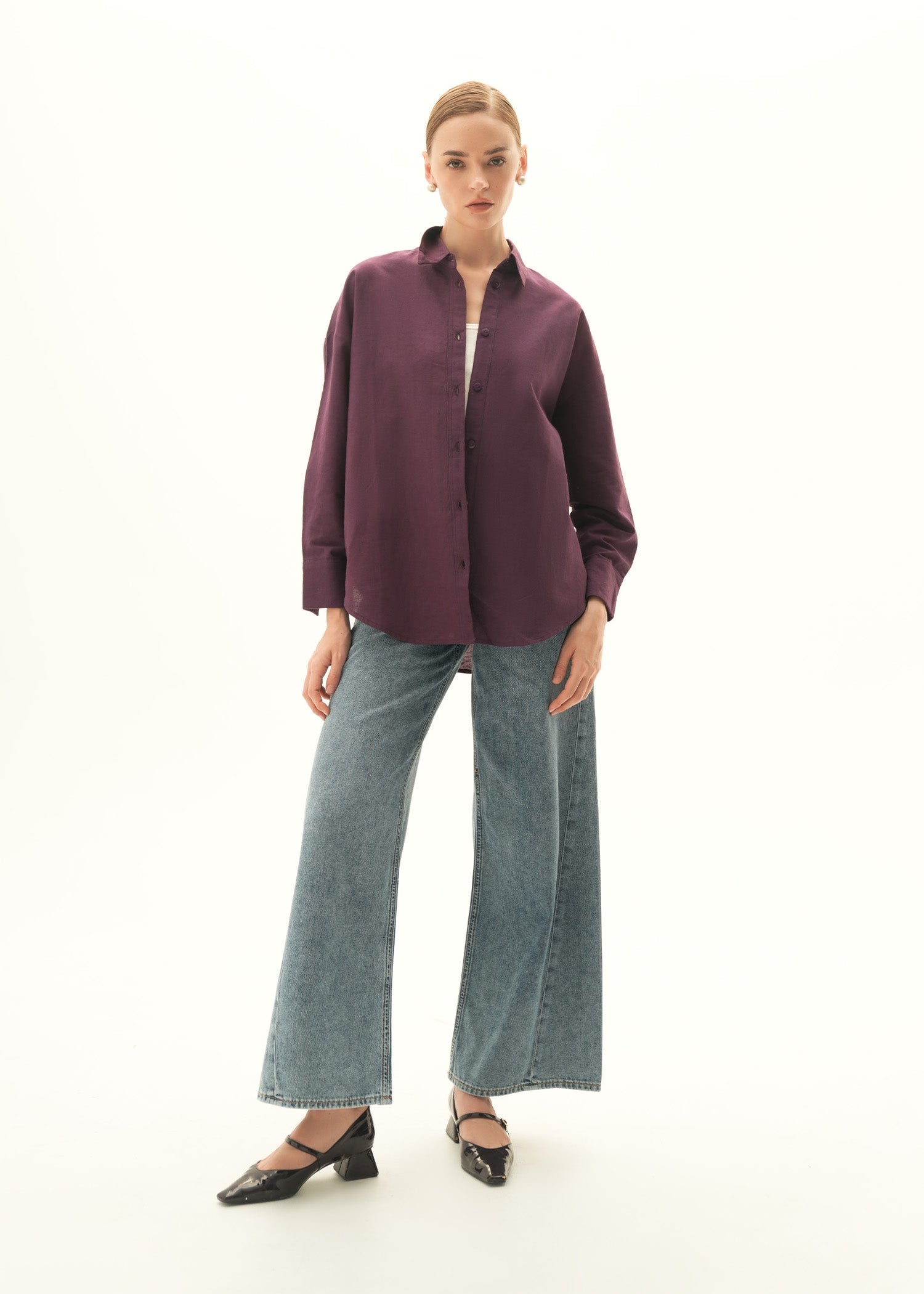 NishatUK - Purple Solids Cotton 1-piece ready to wear Shirt