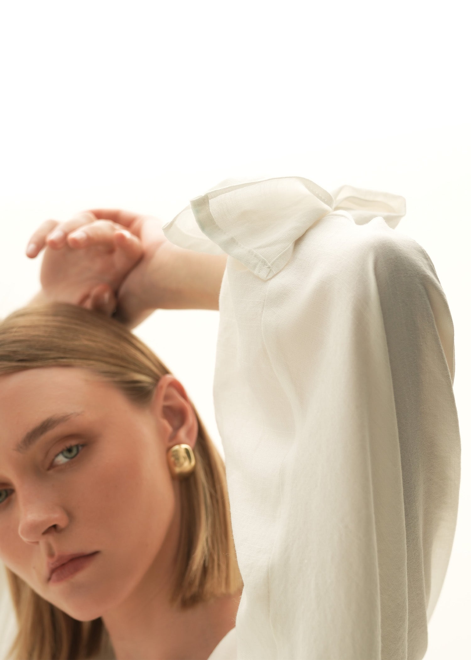 NishatUK - White Solids  Polyester 1-piece ready to wear Top