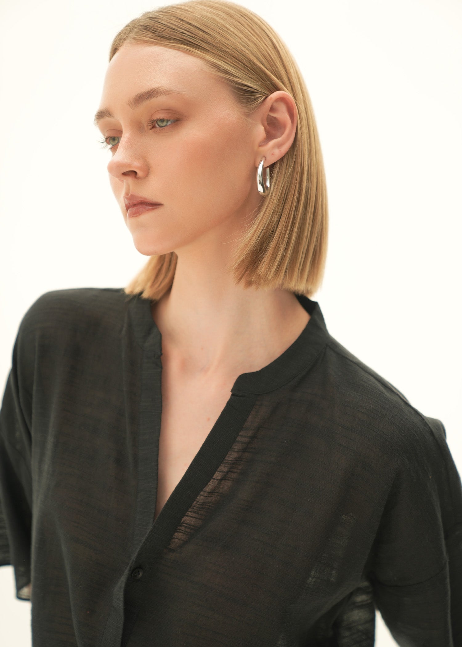 NishatUK - Black Solids Cotton 1-piece ready to wear Blouse