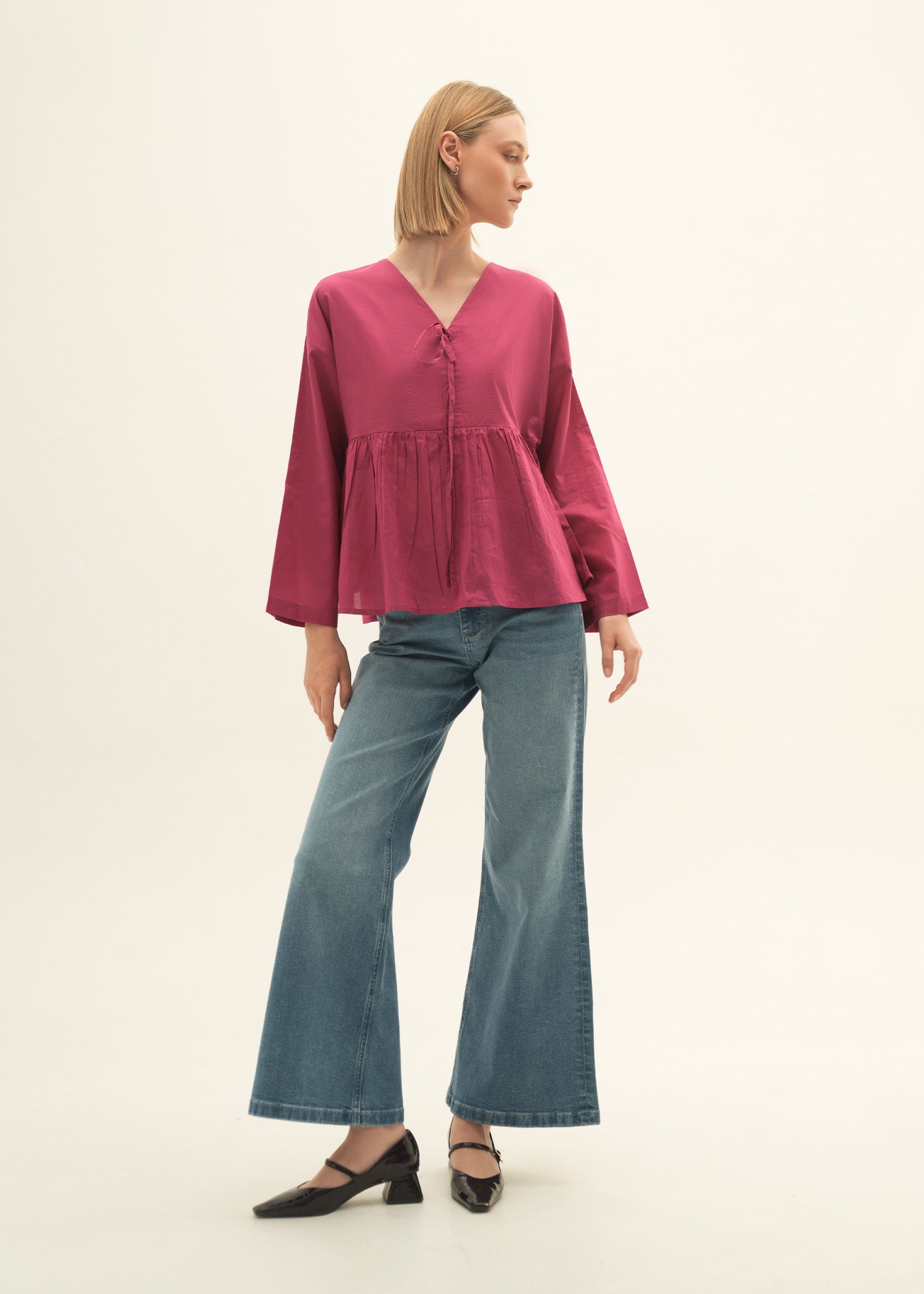 NishatUK - Magenta Solids  Cotton 1-piece ready to wear Top