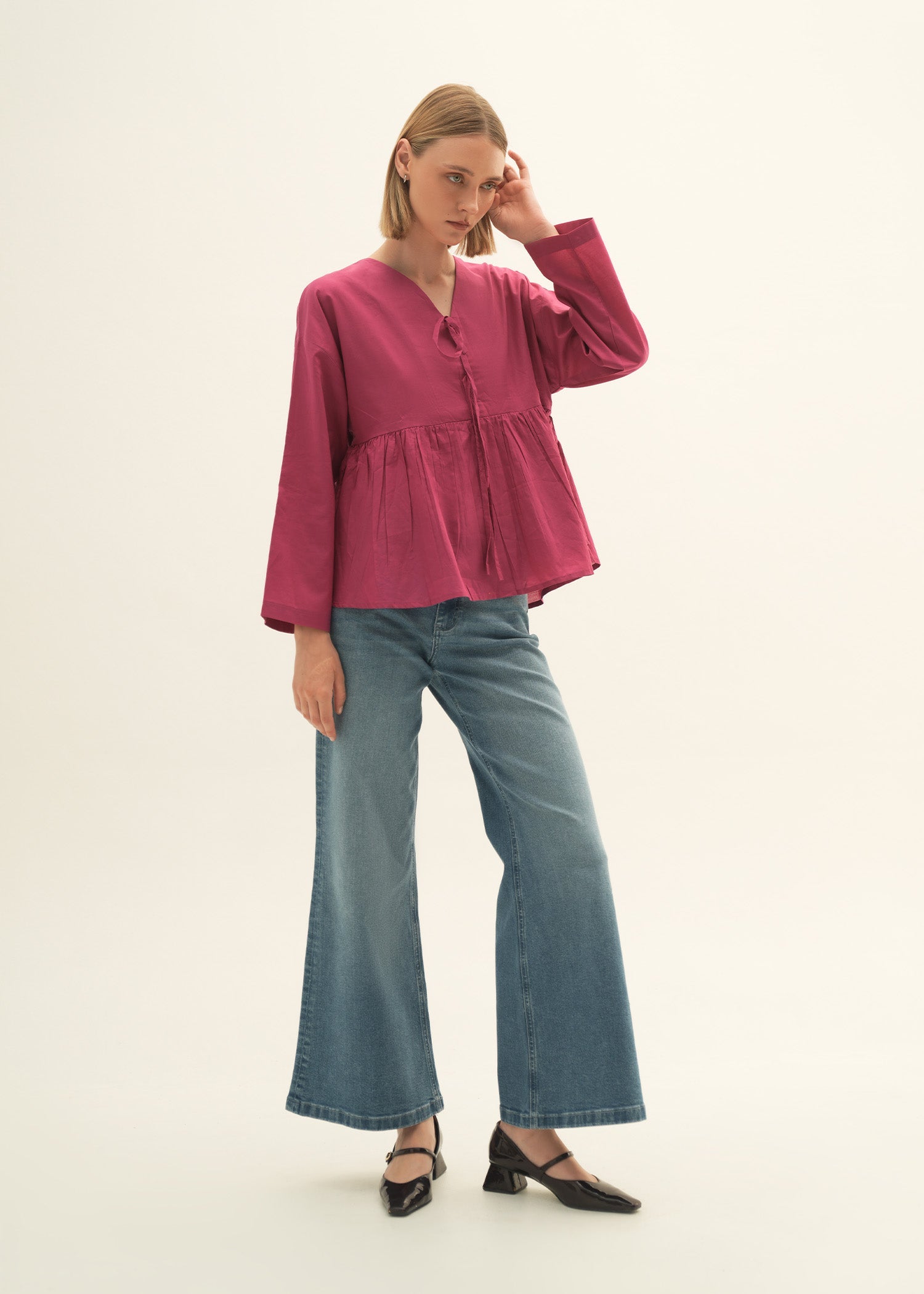 NishatUK - Magenta Solids  Cotton 1-piece ready to wear Top