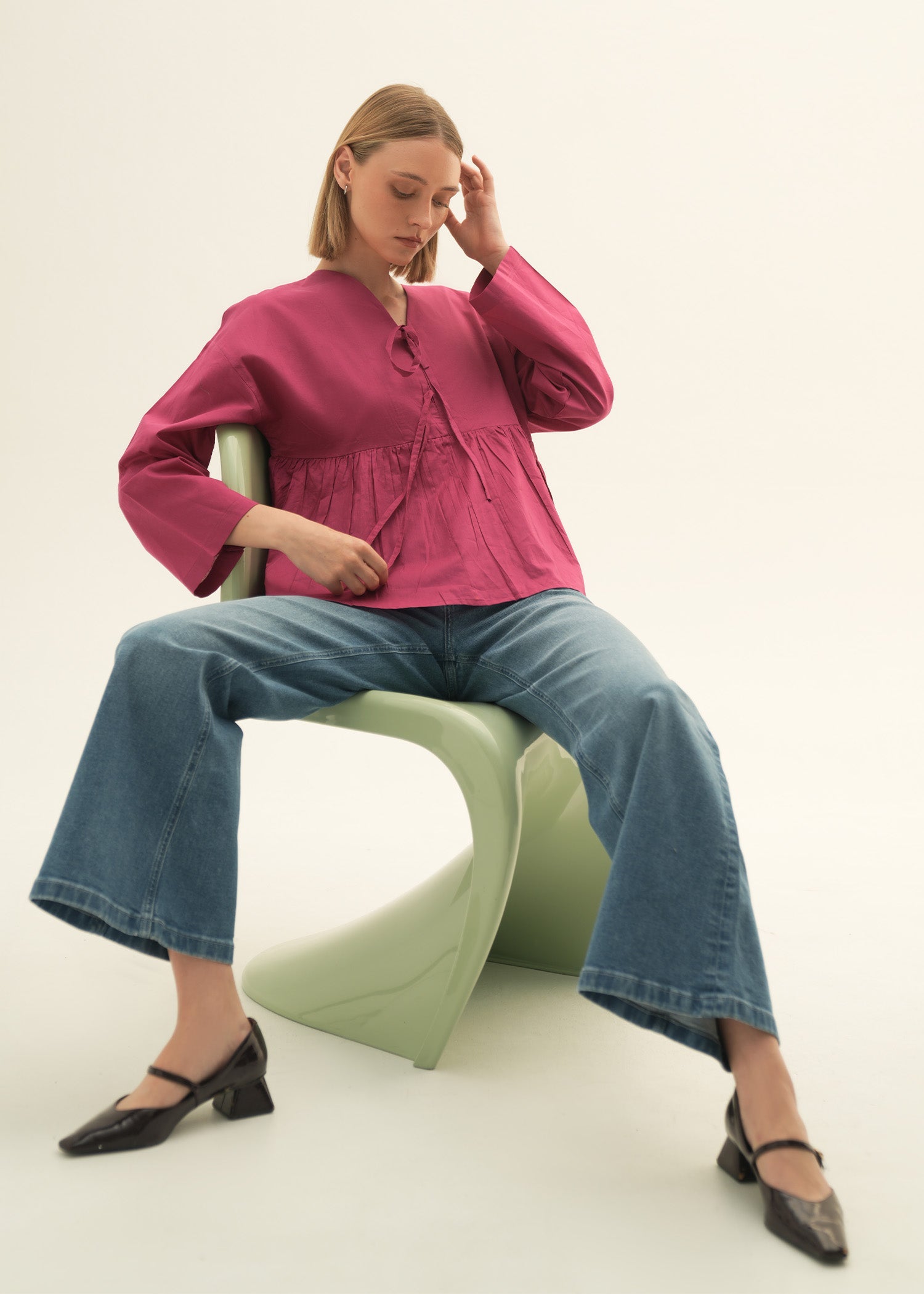 NishatUK - Magenta Solids  Cotton 1-piece ready to wear Top