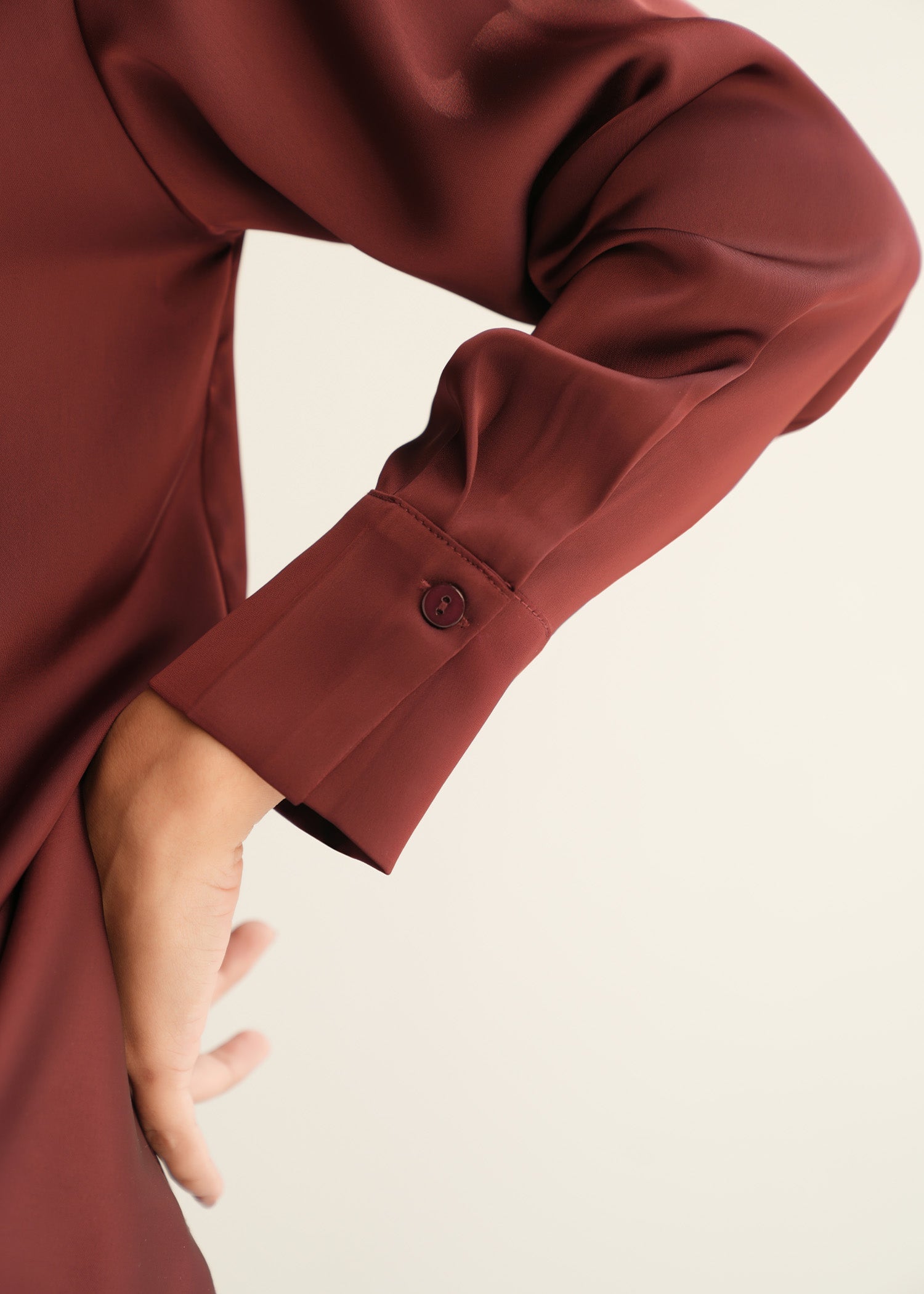 NishatUK - Maroon Solids  Polyester 1-piece ready to wear Shirt