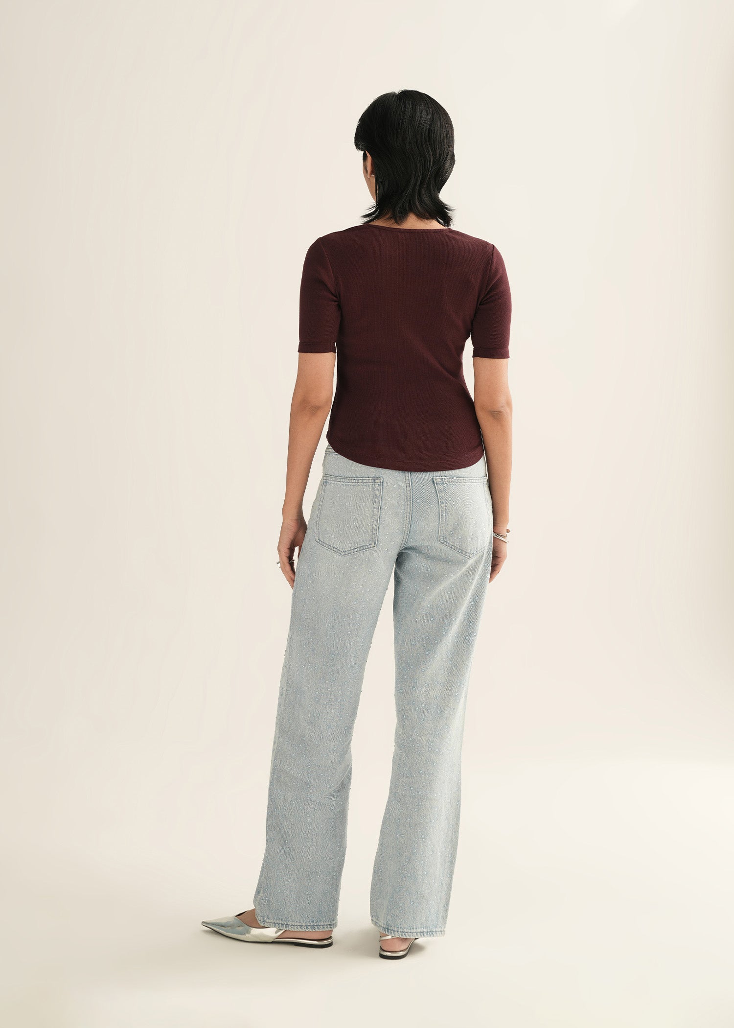 NishatUK - Maroon Solids Cotton 1-piece ready to wear Top