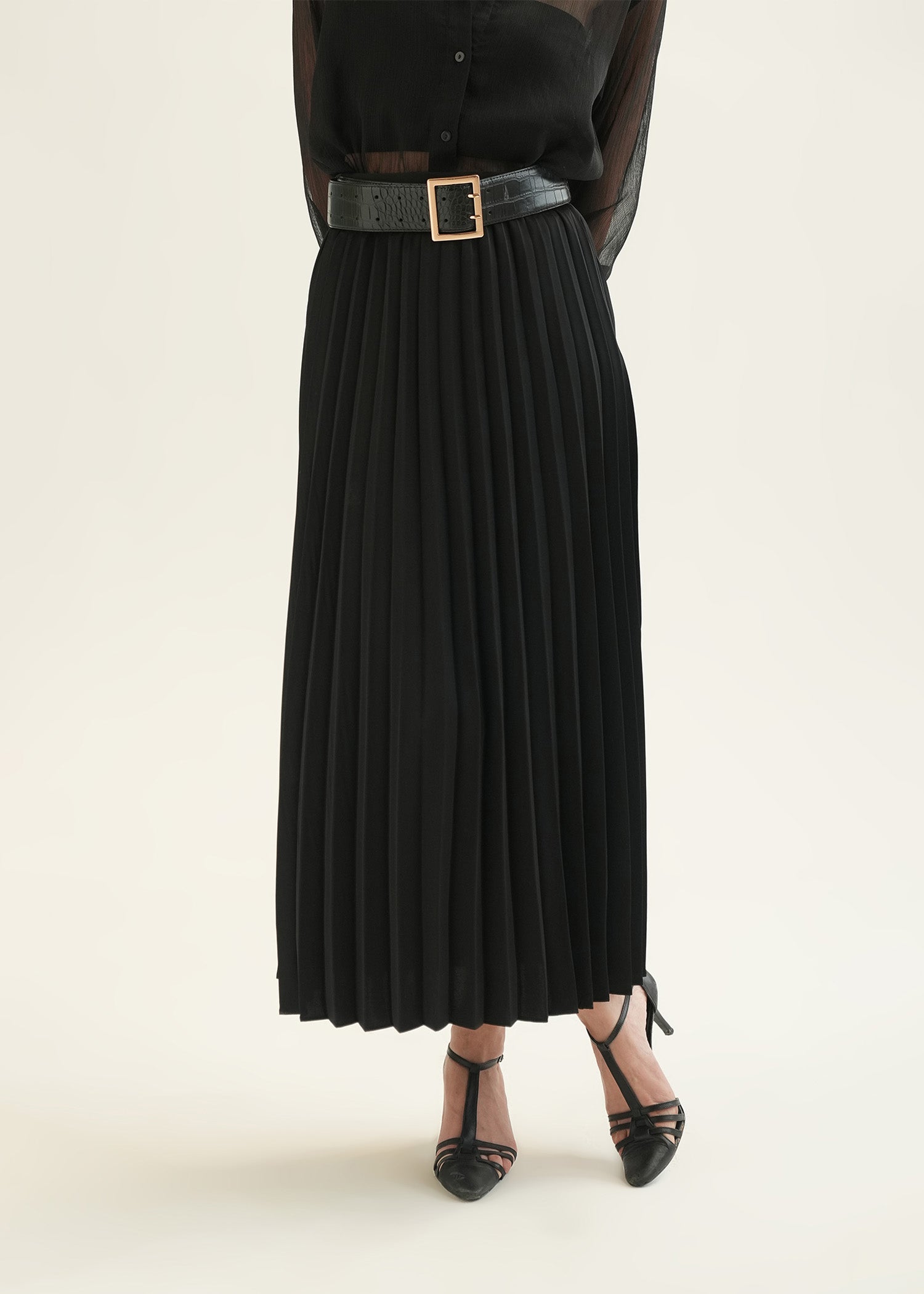 NishatUK - Black Solids   Polyester 1-piece ready to wear Skirt