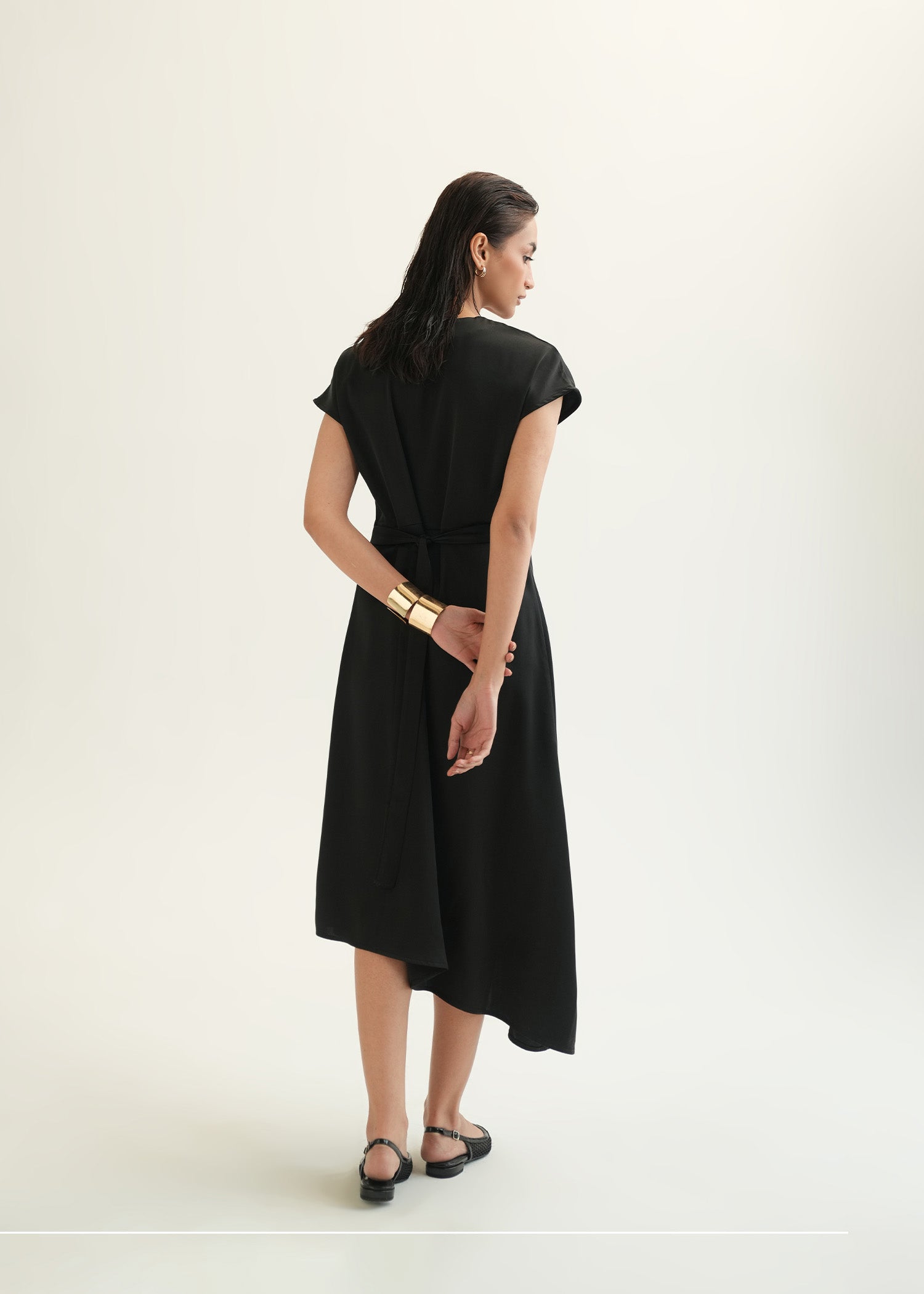 NishatUK - Black Solids   Polyester 1-piece ready to wear Long Dress