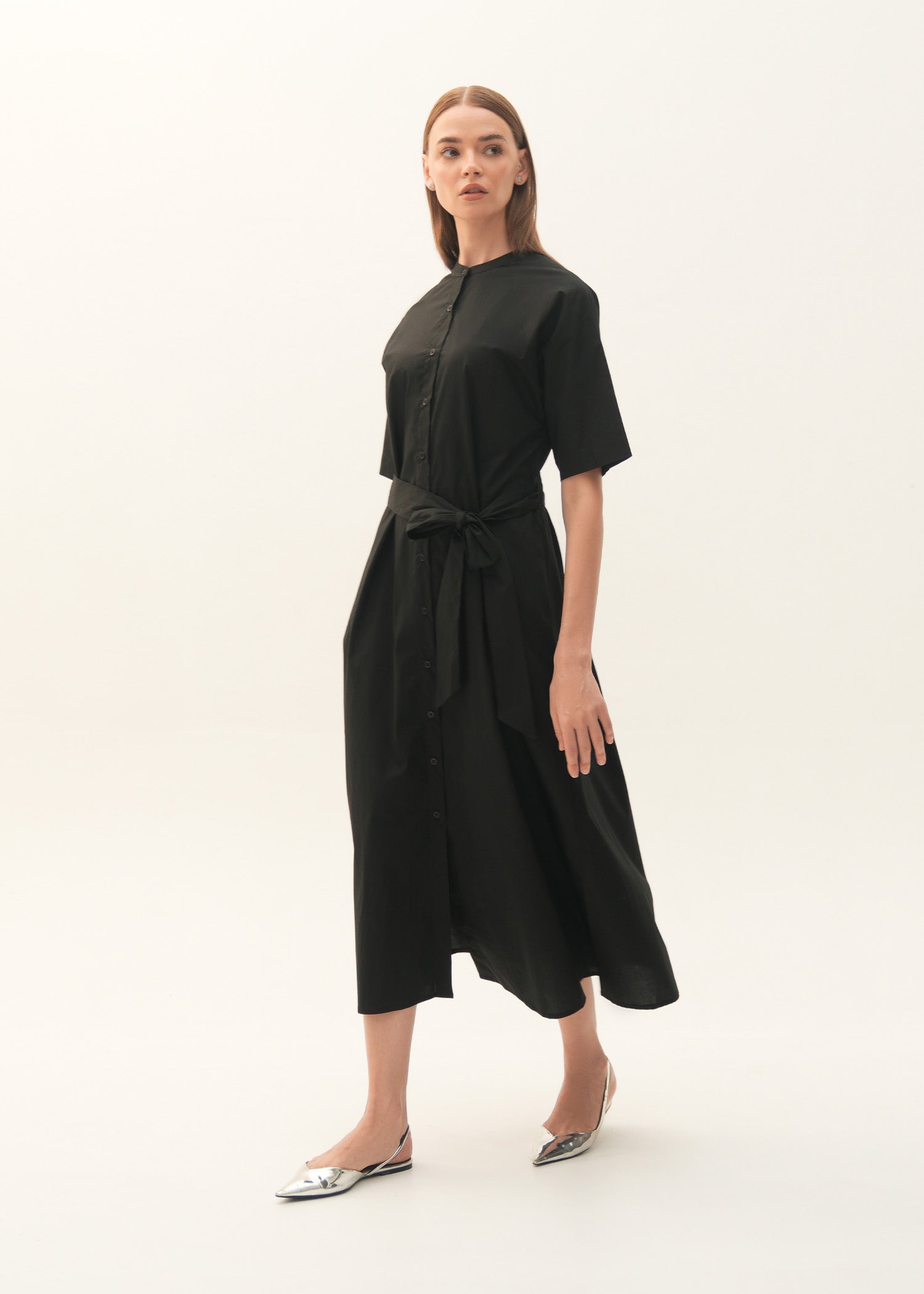 NishatUK - Black Solids  Cotton 1-piece ready to wear Long Dress