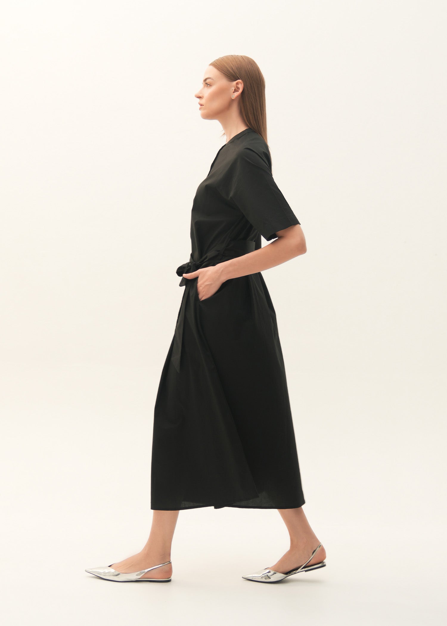 NishatUK - Black Solids  Cotton 1-piece ready to wear Long Dress