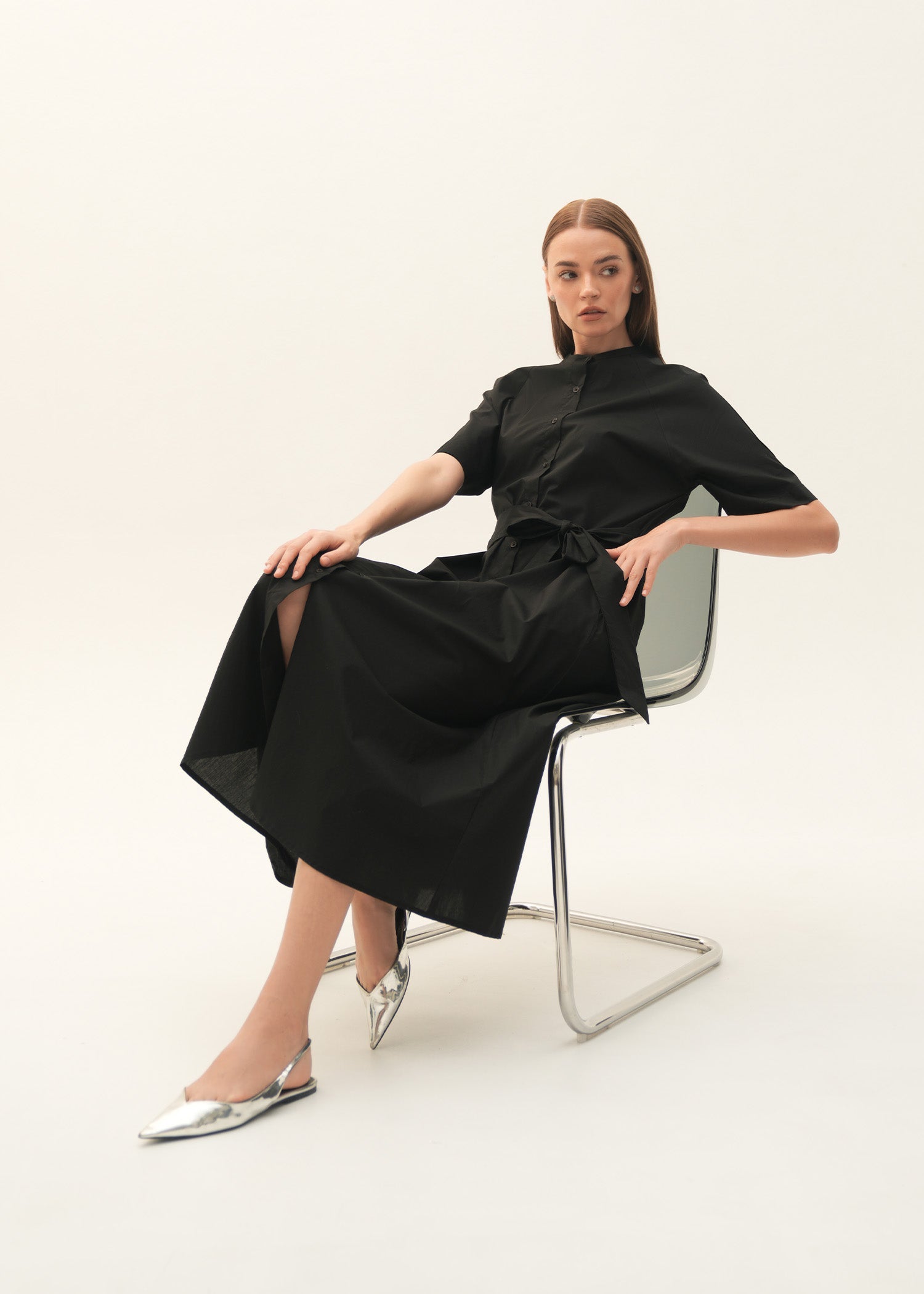 NishatUK - Black Solids  Cotton 1-piece ready to wear Long Dress