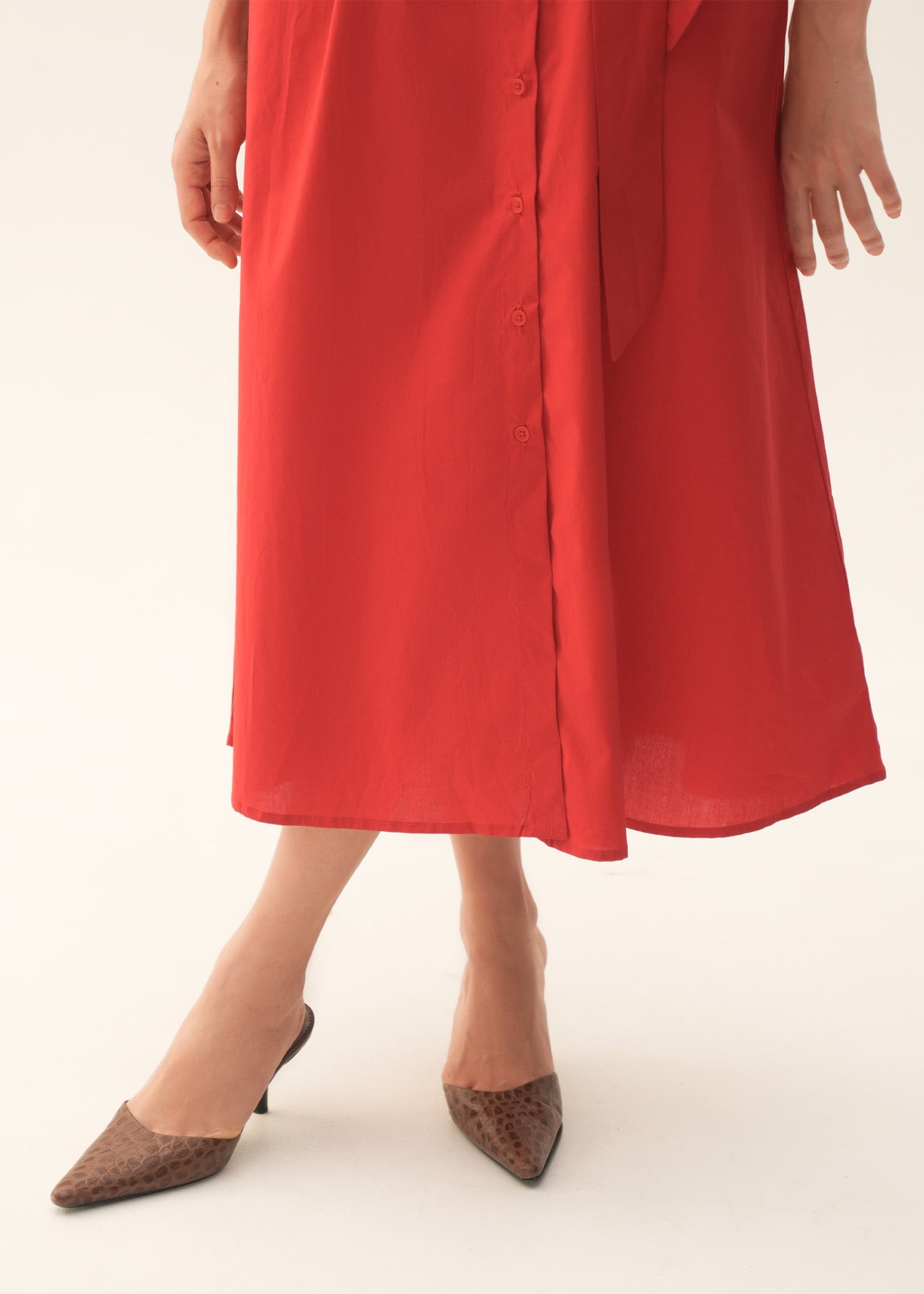 NishatUK - Red Solids  Cotton 1-piece ready to wear Long Dress