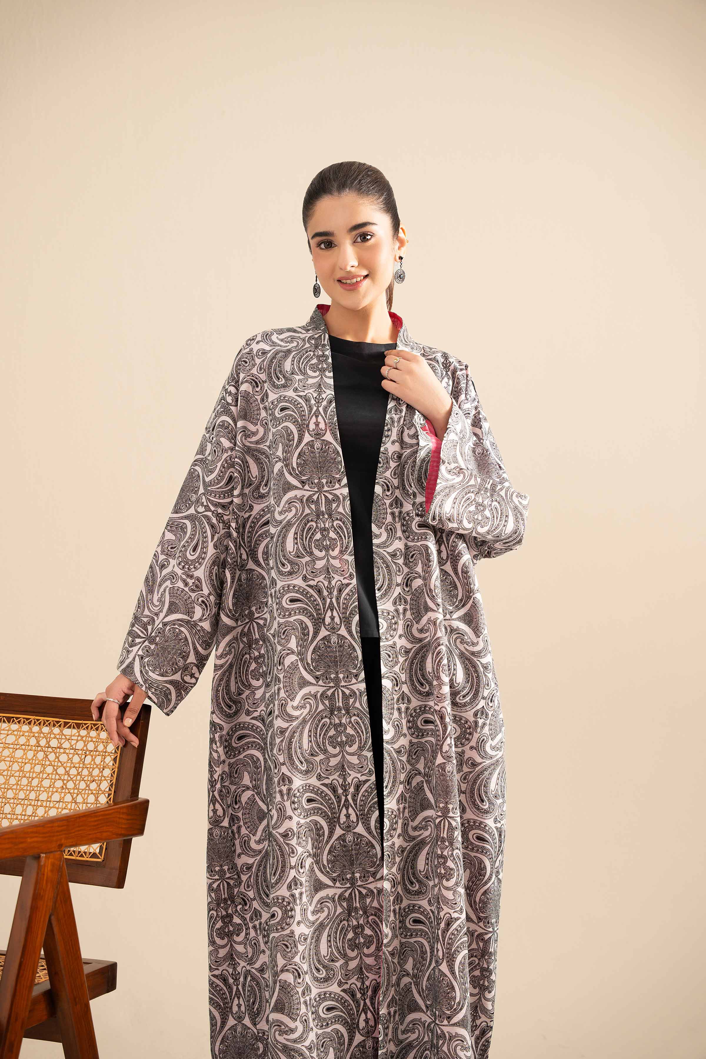 NishatUK - Black Embroidered  Lawn 1-piece ready to wear Long Dress