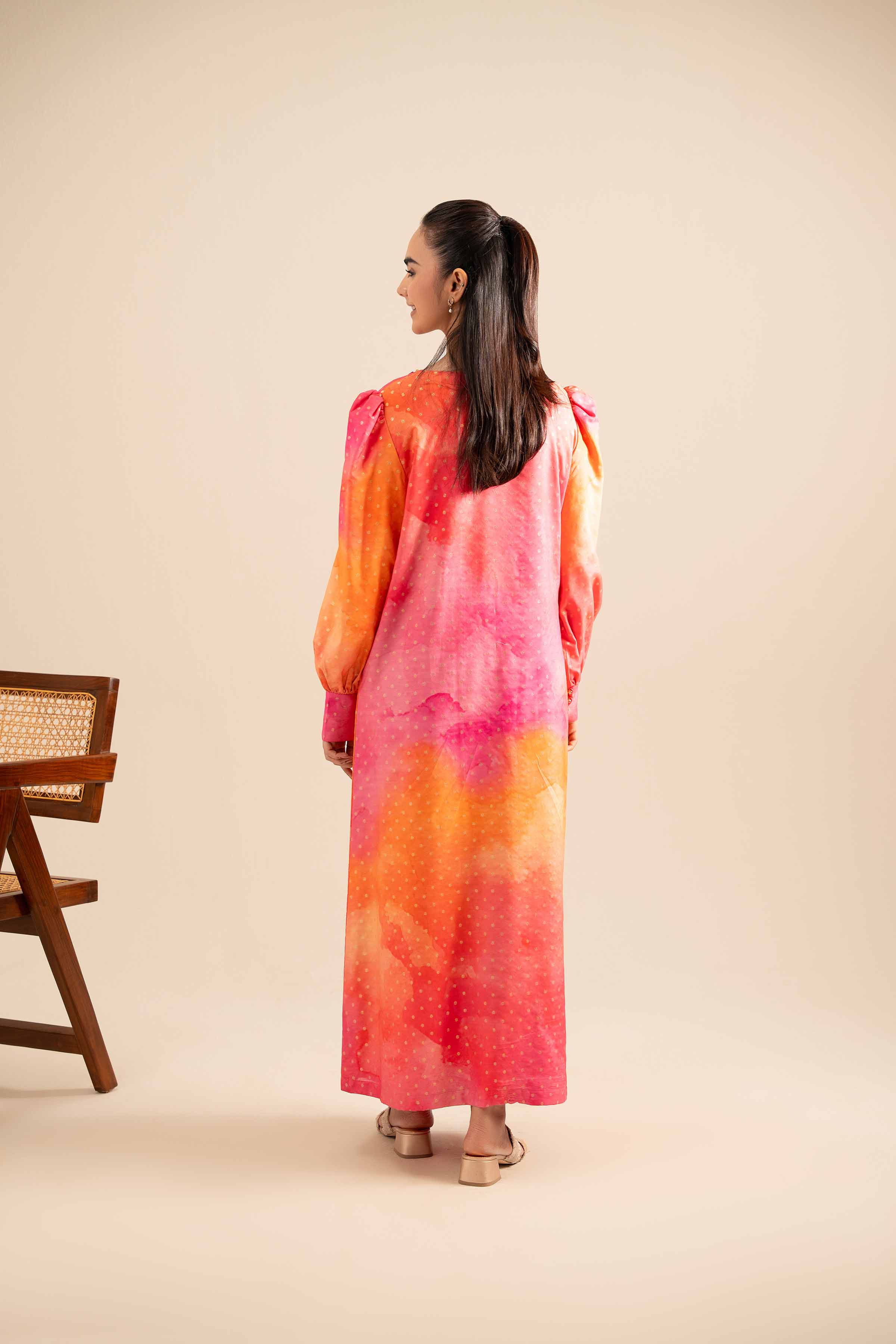 NishatUK - Multi Printed Monar Gold 1-piece ready to wear Long Dress