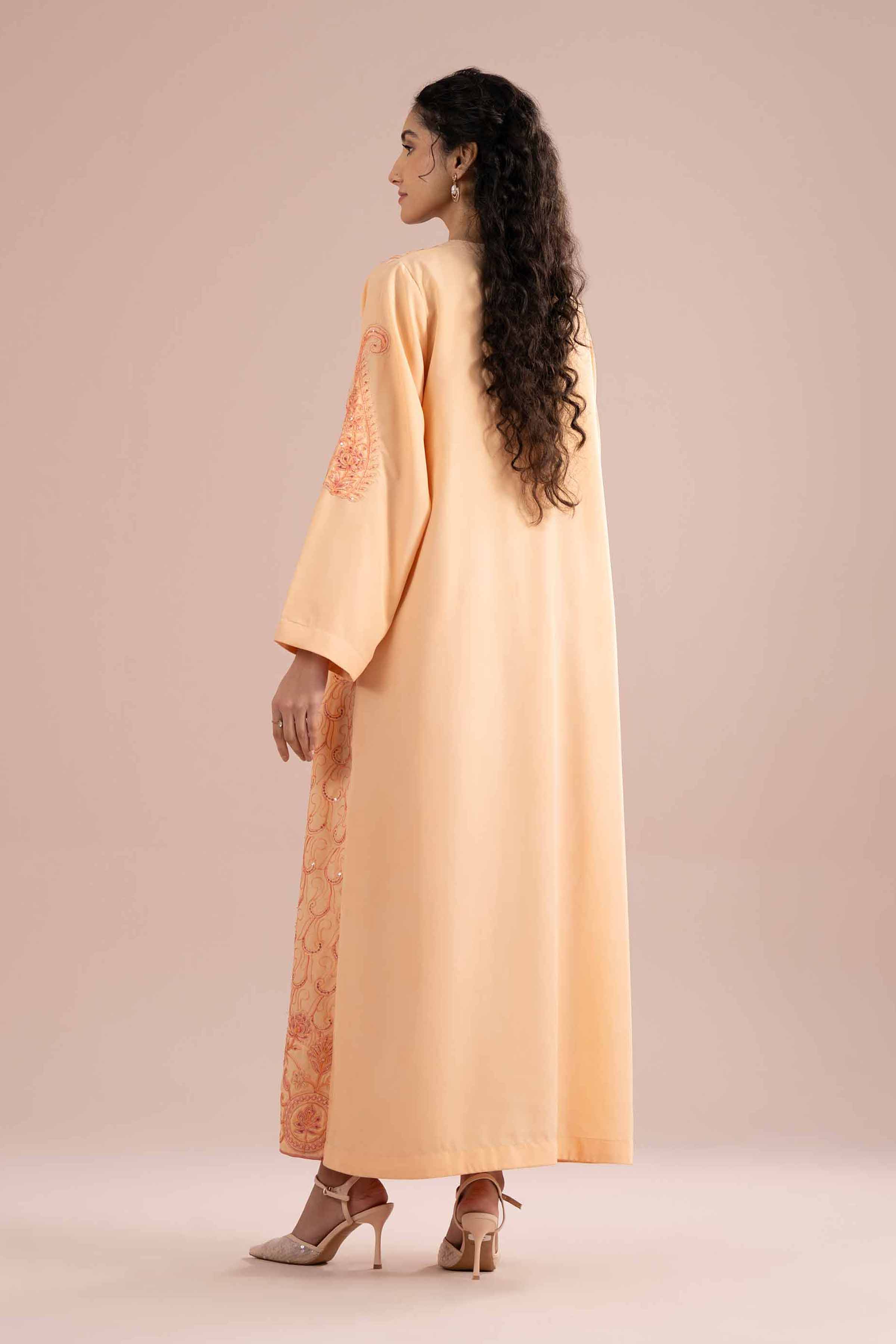 Nishat UK - Peach Embroidered Grip 2 Pieces ready to wear Long Dress