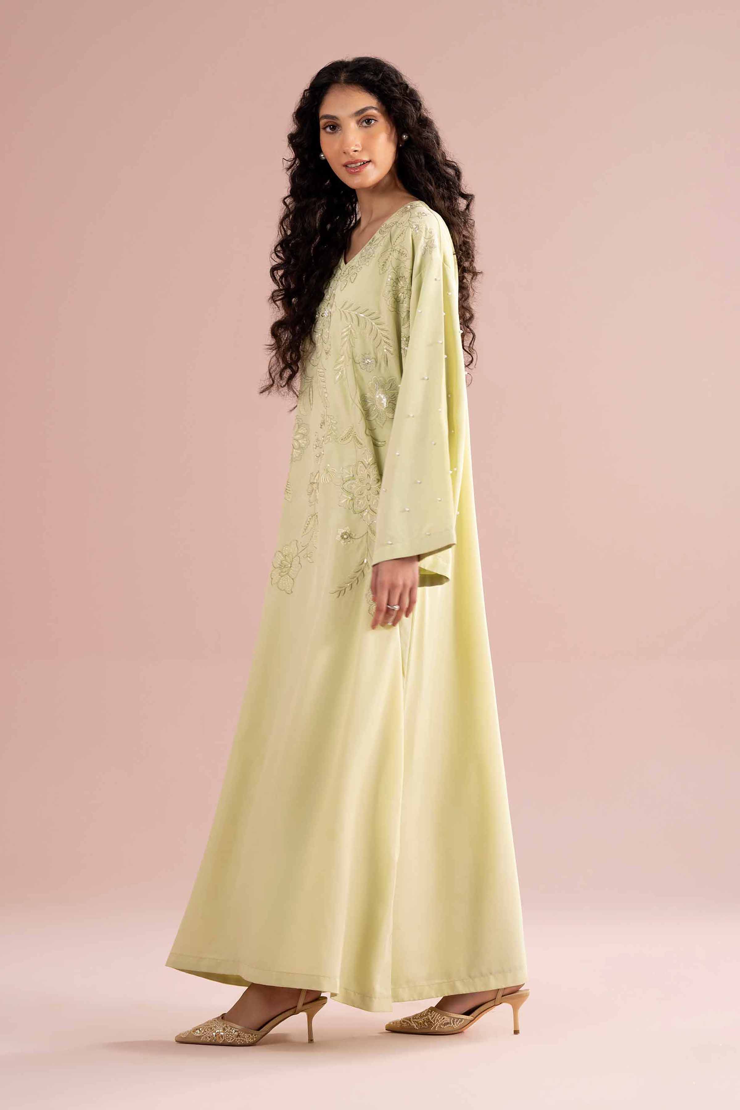 Nishat UK - Green Embroidered Grip 1-piece ready to wear Long dress