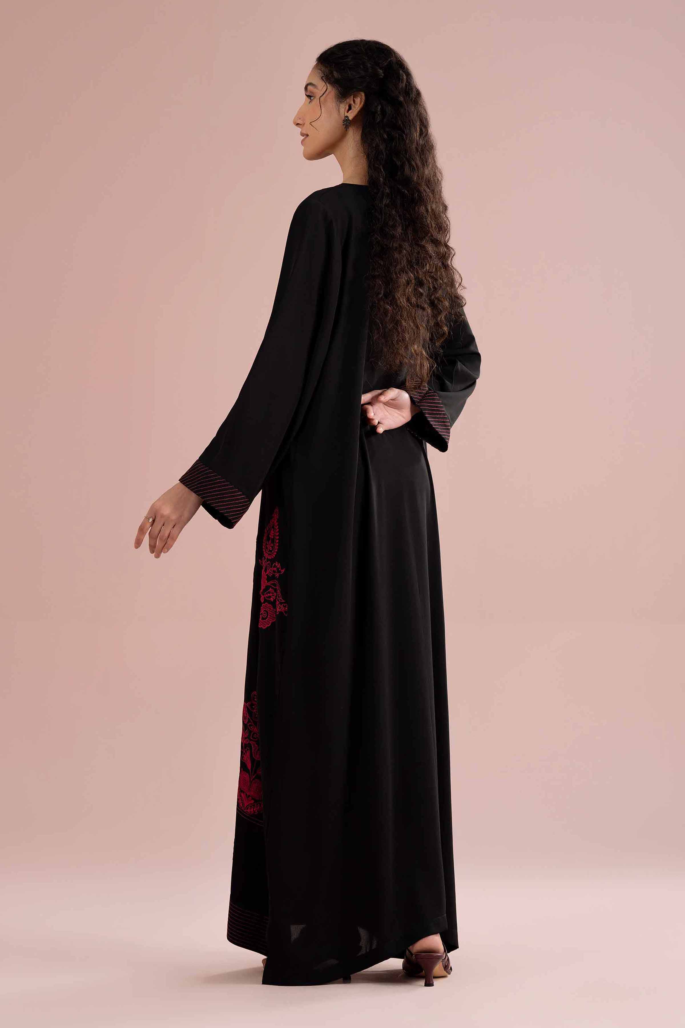 Nishat UK - Black Embroidered Georgette 1 Piece ready to wear Long Dress