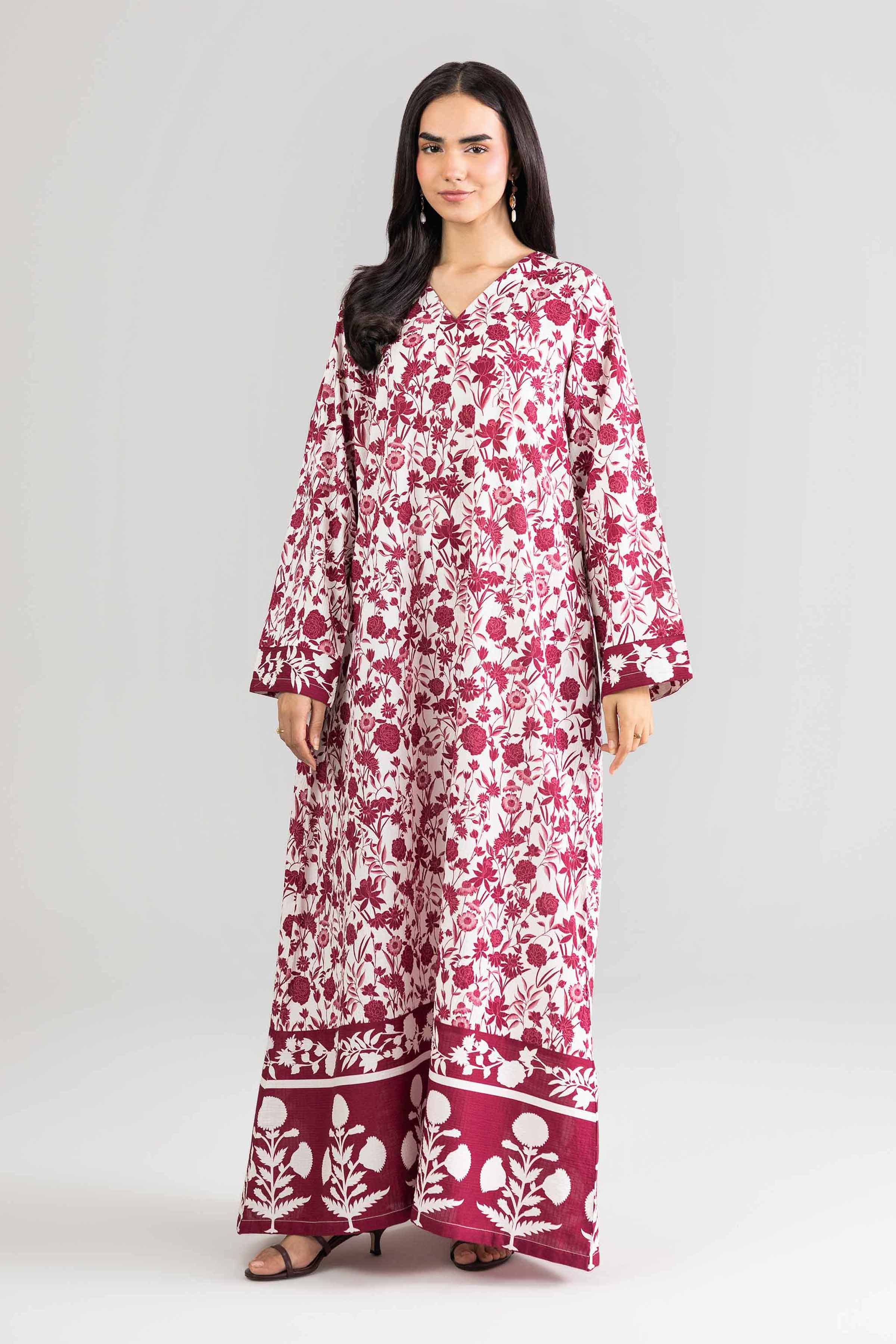 Nishat UK - Off white  Printed Seer Sucker 1-piece ready to wear Long dress