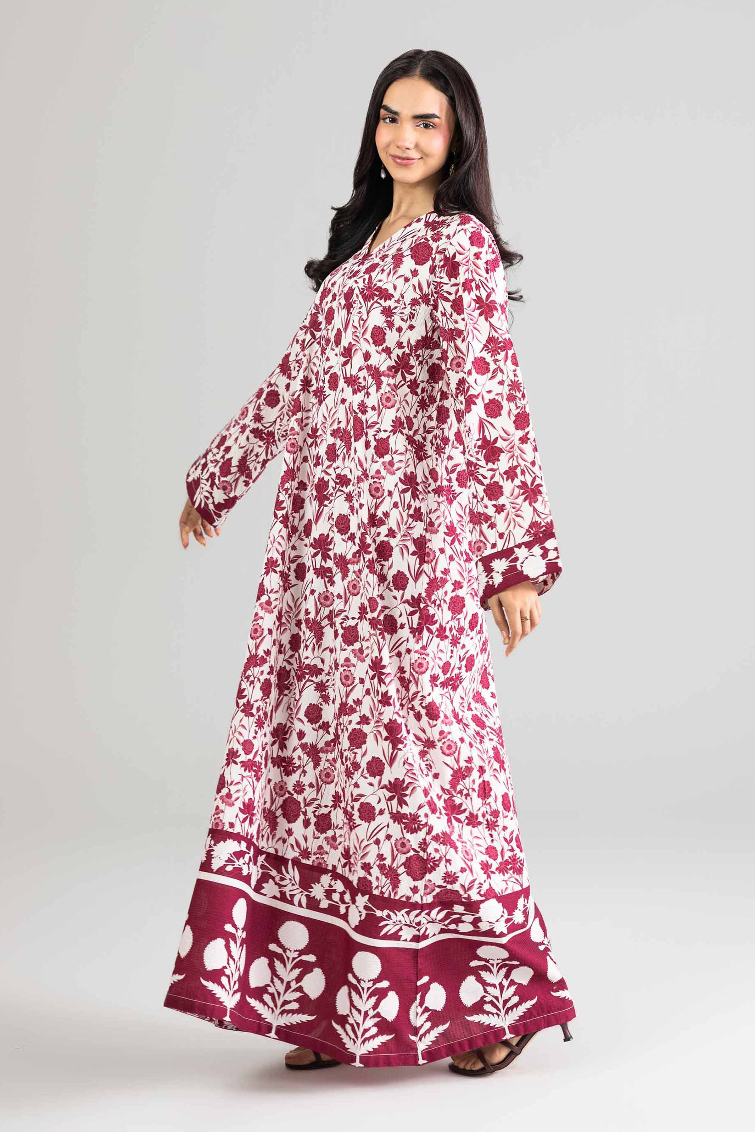 Nishat UK - Off white  Printed Seer Sucker 1-piece ready to wear Long dress