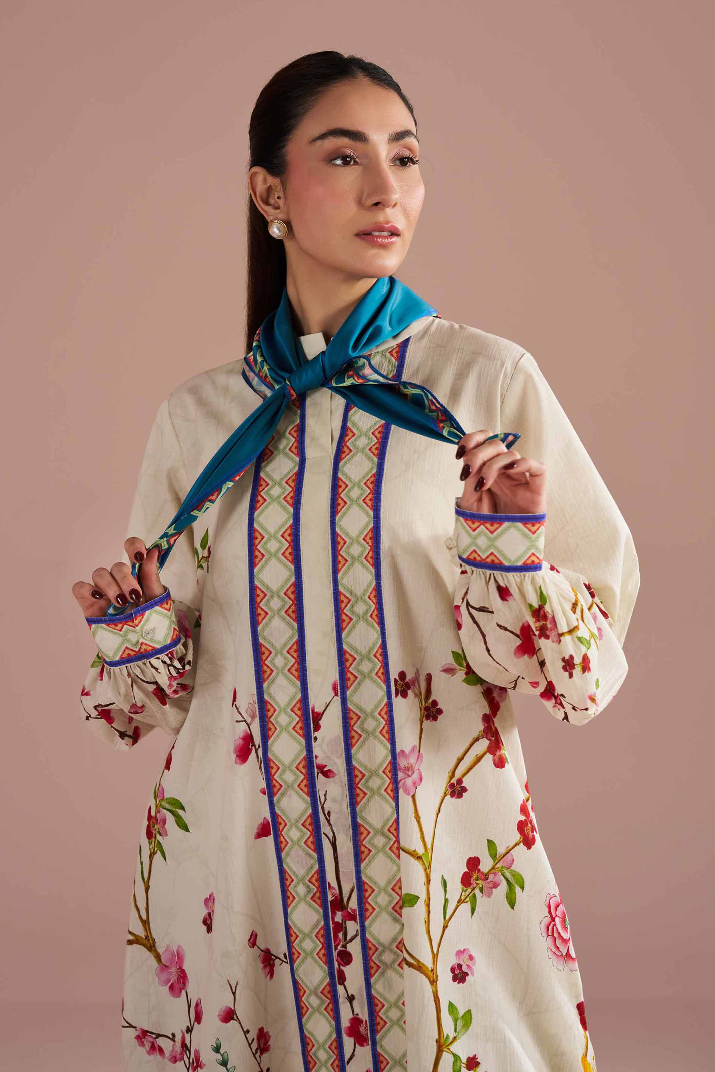 NishatUK - Off white Printed Seer Sucker 2-piece ready to wear Dress