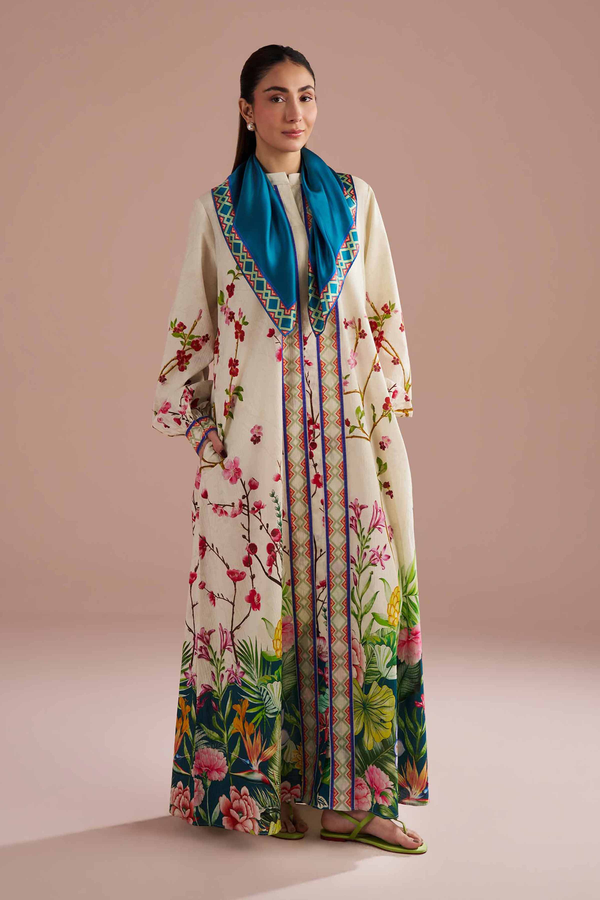 NishatUK - Off white Printed Seer Sucker 2-piece ready to wear Dress