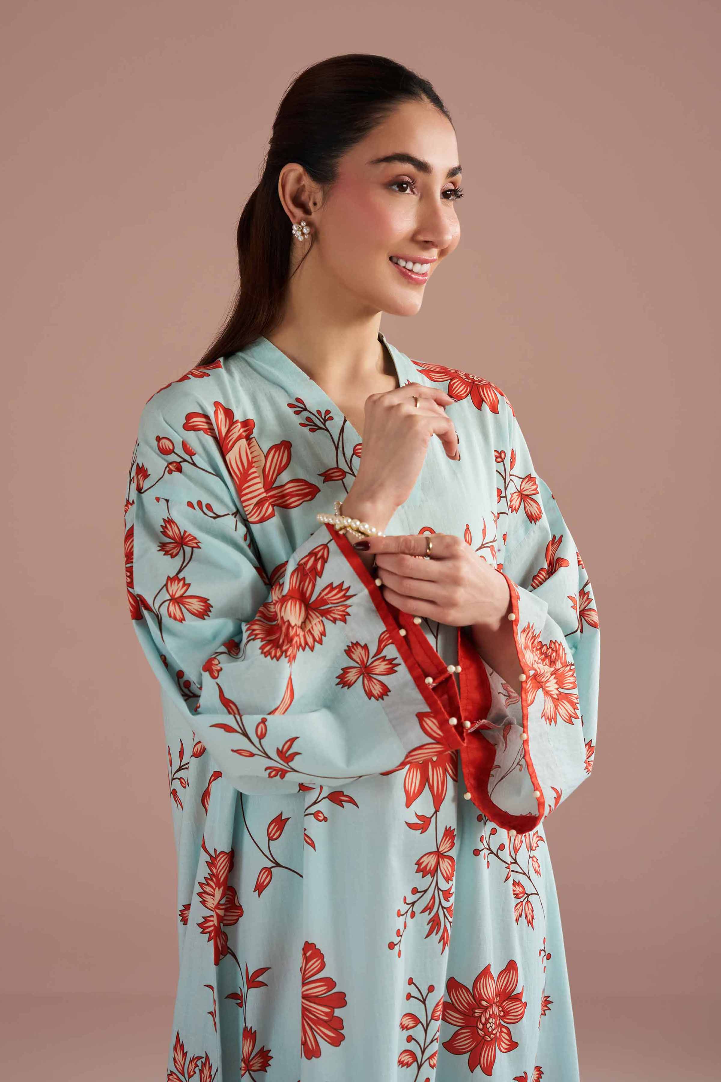 NishatUK - Blue Printed Seer Sucker 1-piece ready to wear dress