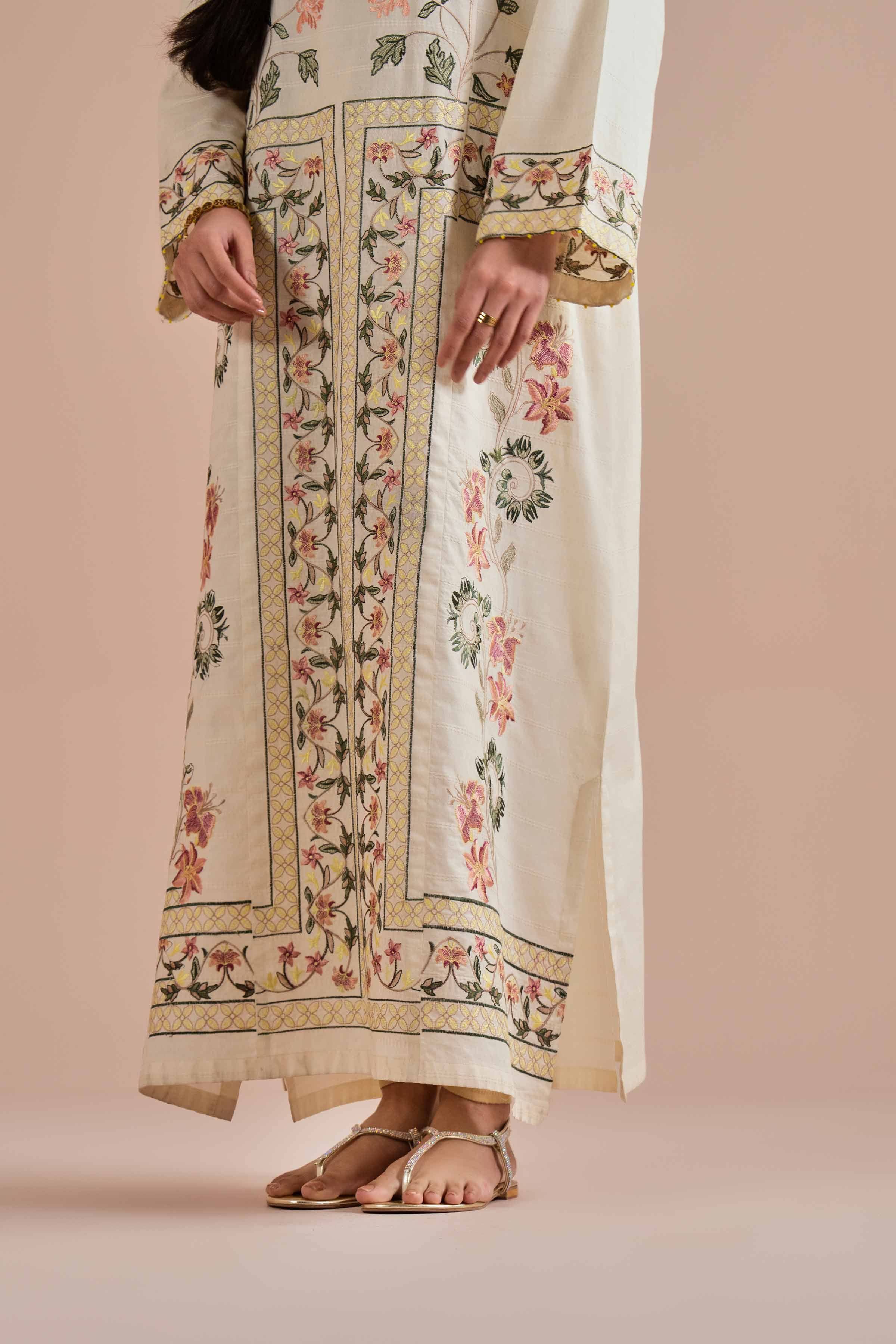 NishatUK - White Embroidered Lawn 1-piece ready to wear dress