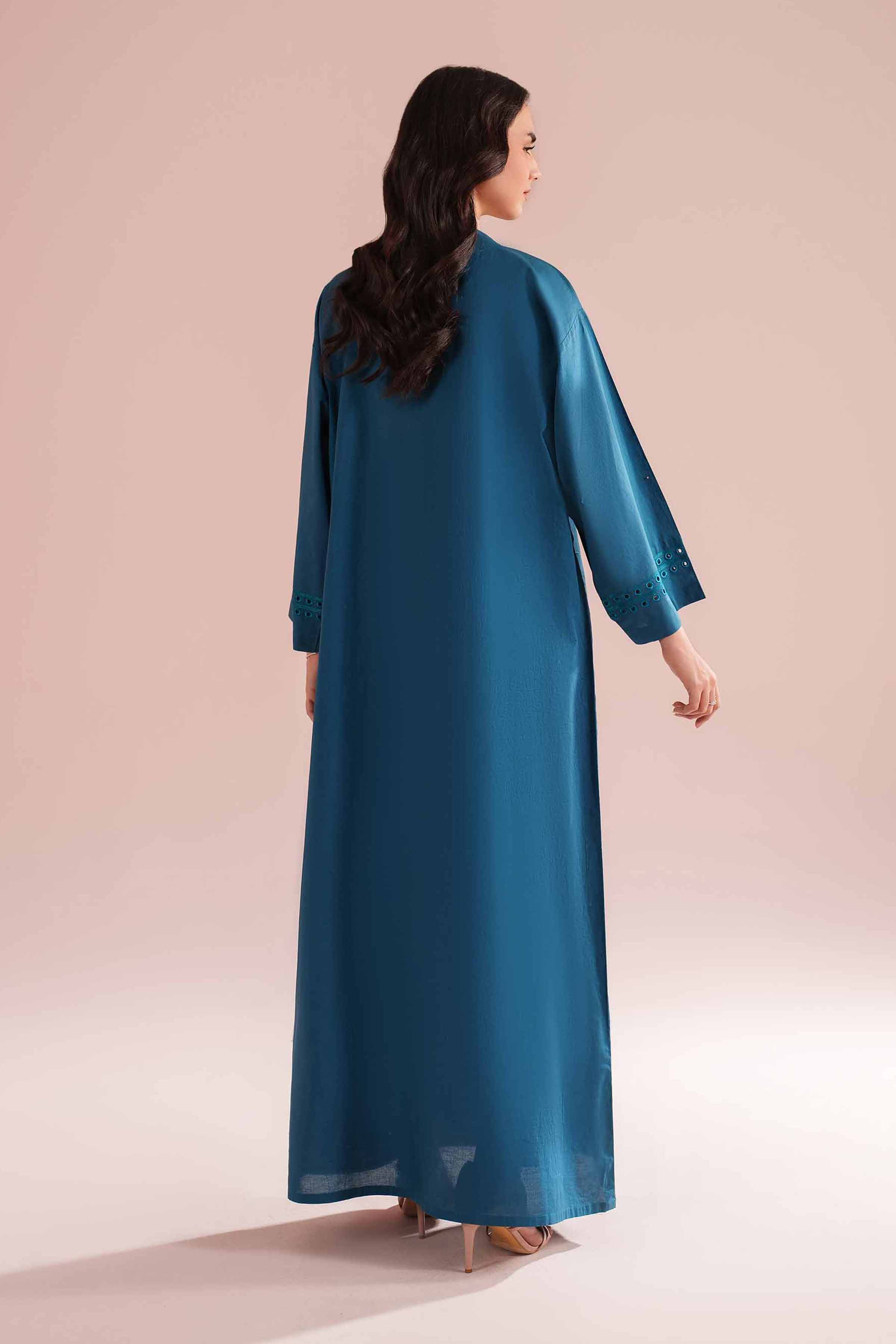 NishatUK - Blue Embroidered Cambric 1-piece ready to wear Dress