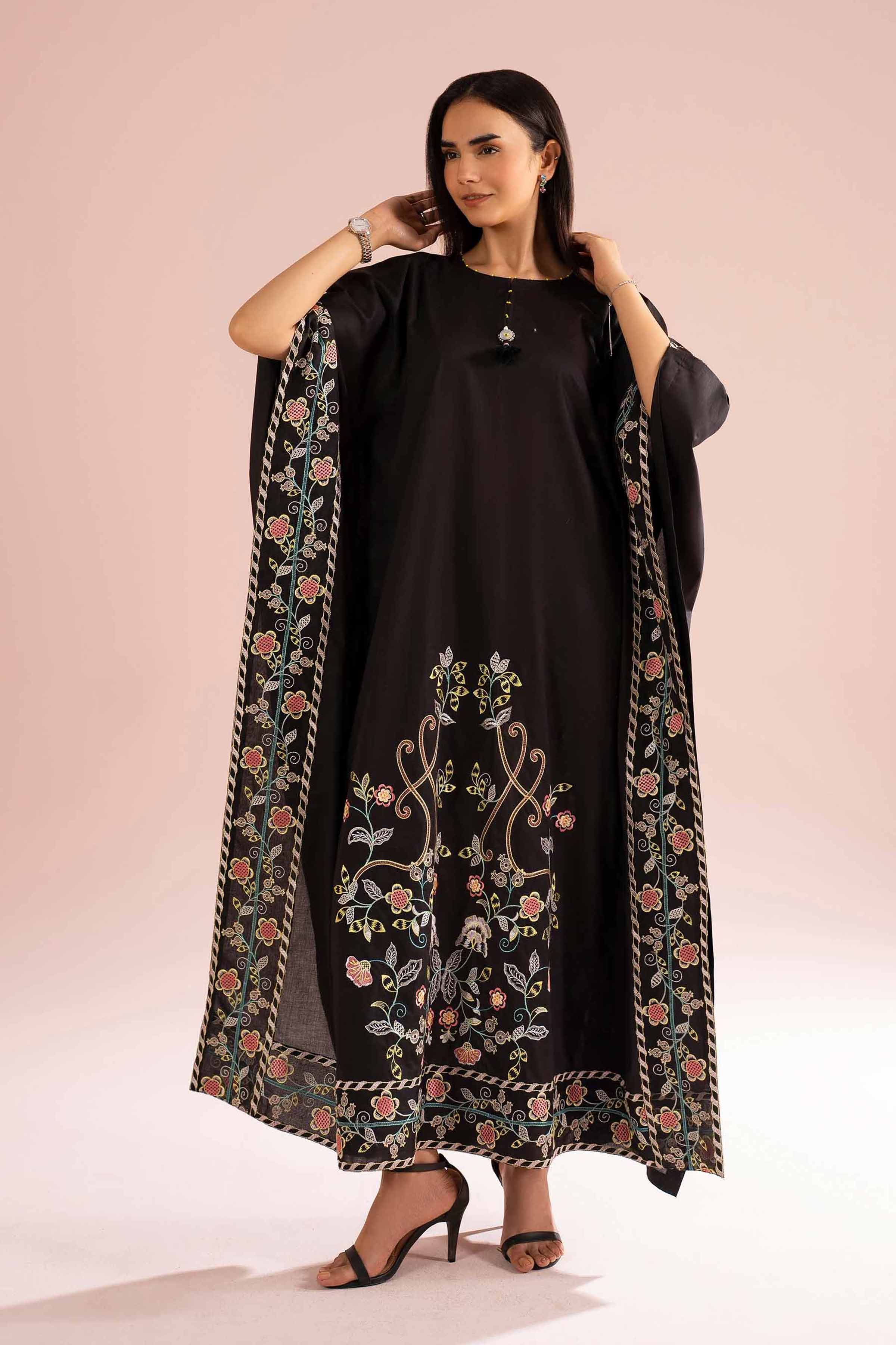 NishatUK - Black Embroidered Cambric 1-piece ready to wear Dress