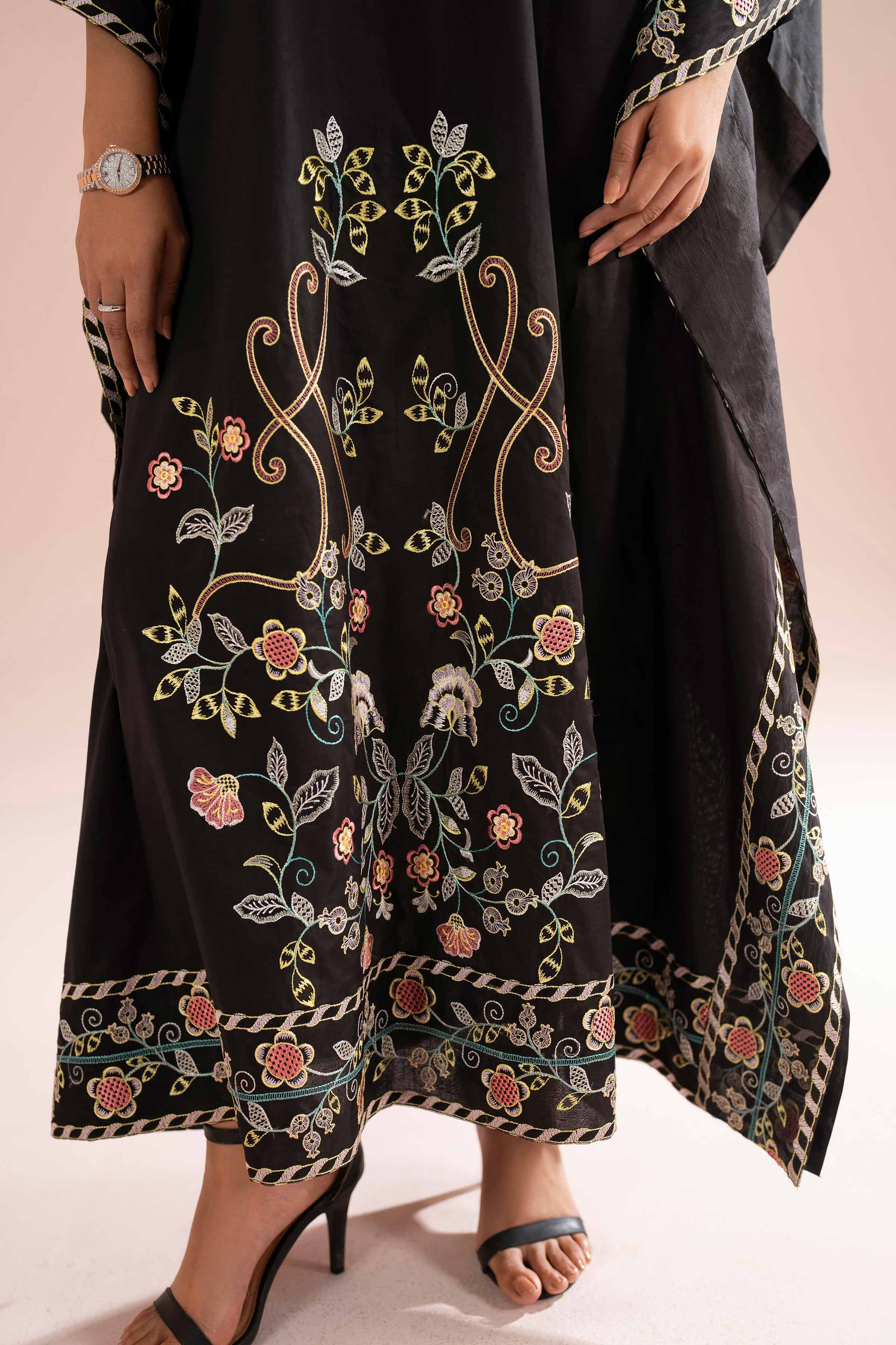 NishatUK - Black Embroidered Cambric 1-piece ready to wear Dress