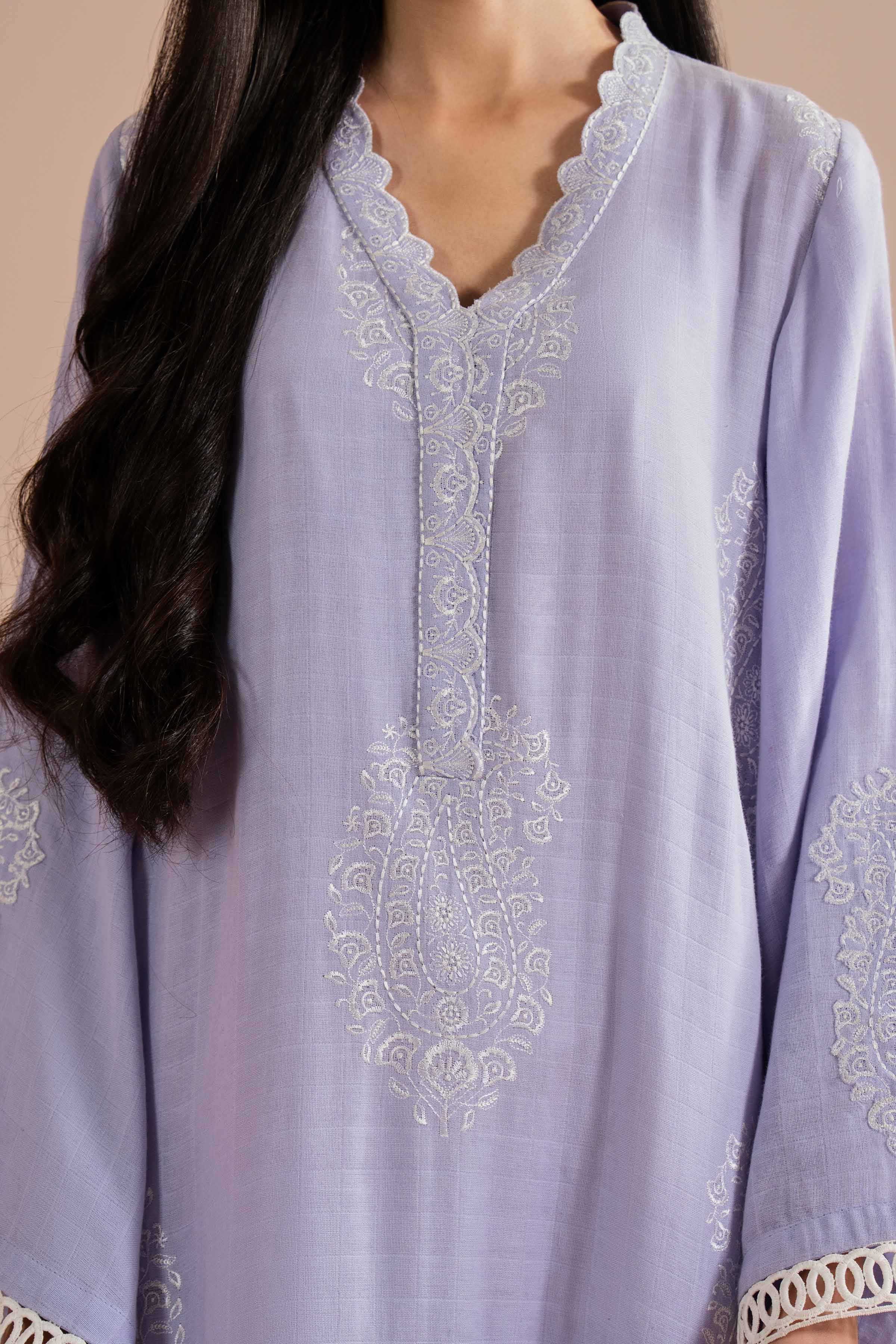 NishatUK - Purple Embroidered Dobby 1-piece ready to wear Shirt
