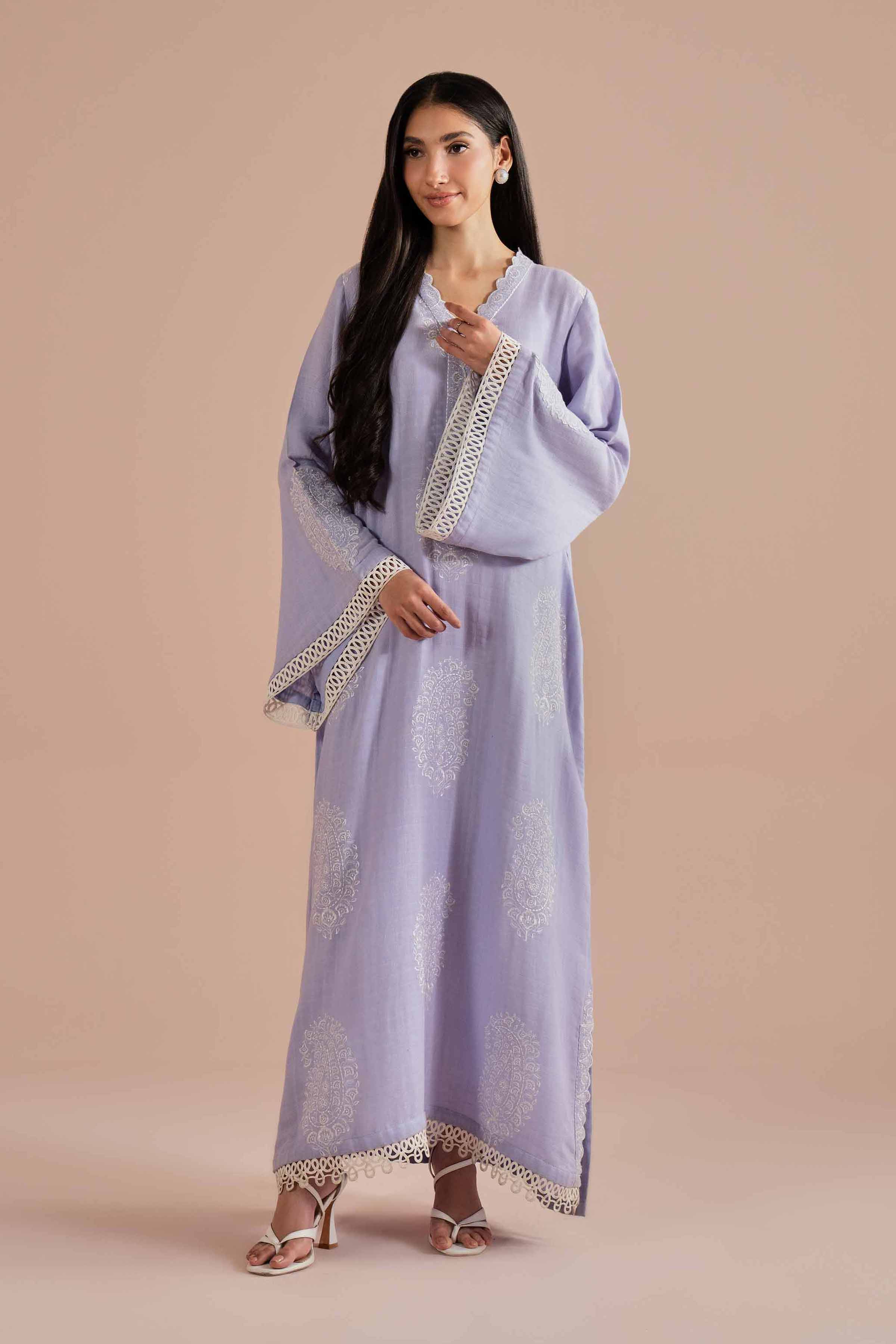 NishatUK - Purple Embroidered Dobby 1-piece ready to wear Shirt