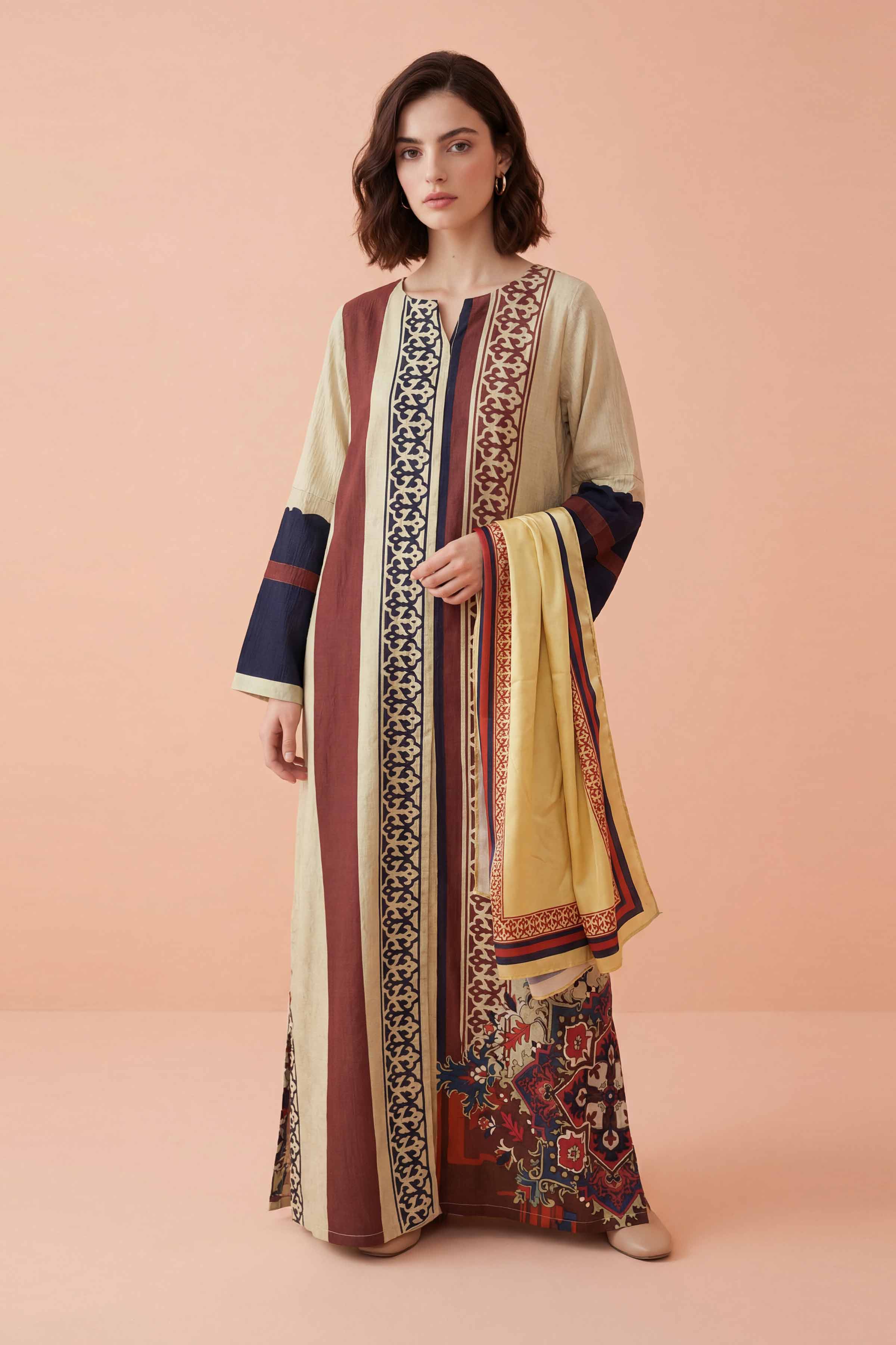 NishatUK - Multi Printed Sear Sucker  2-piece ready to wear Dress