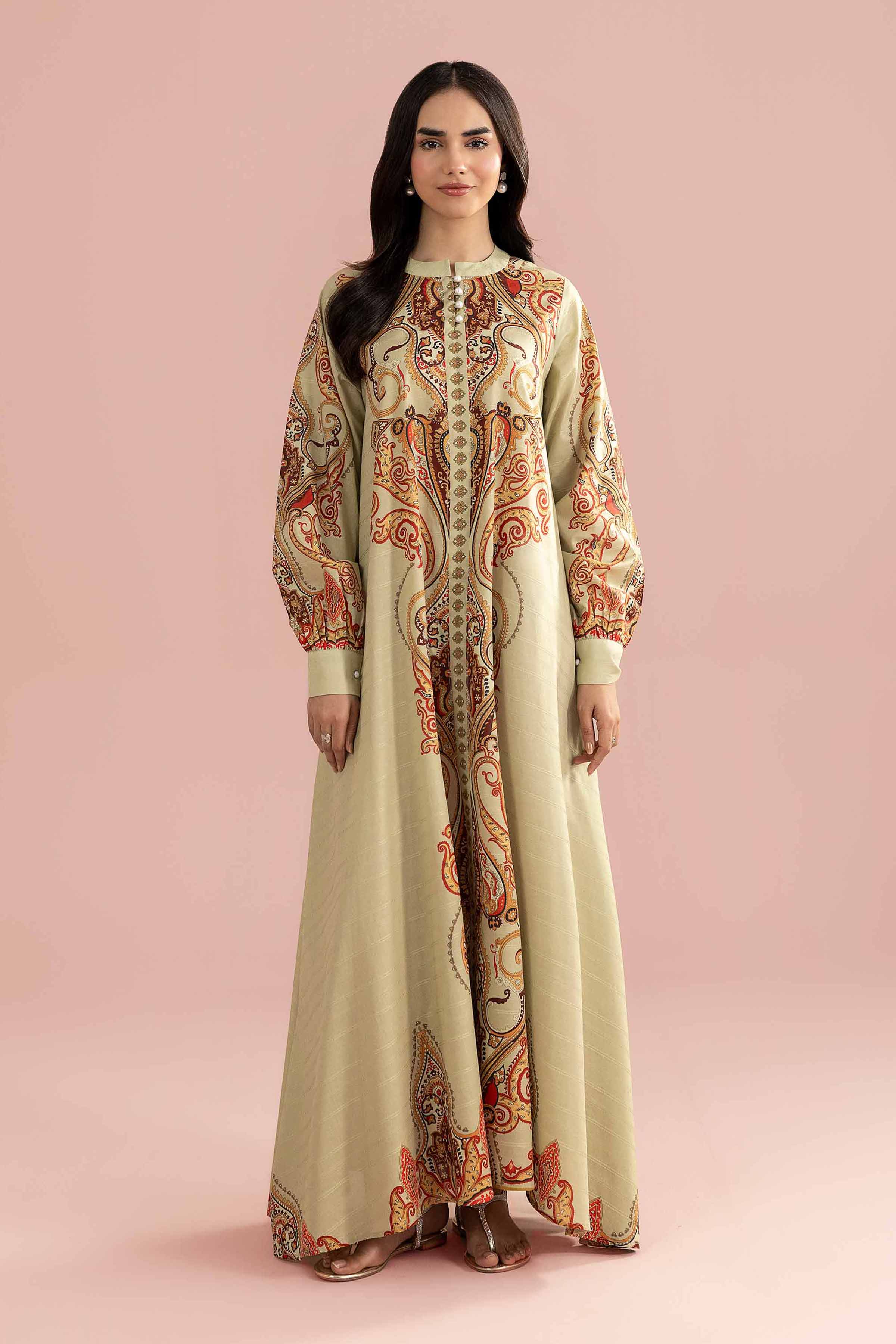 NishatUK - Green Printed Lawn 1-piece ready to wear dress