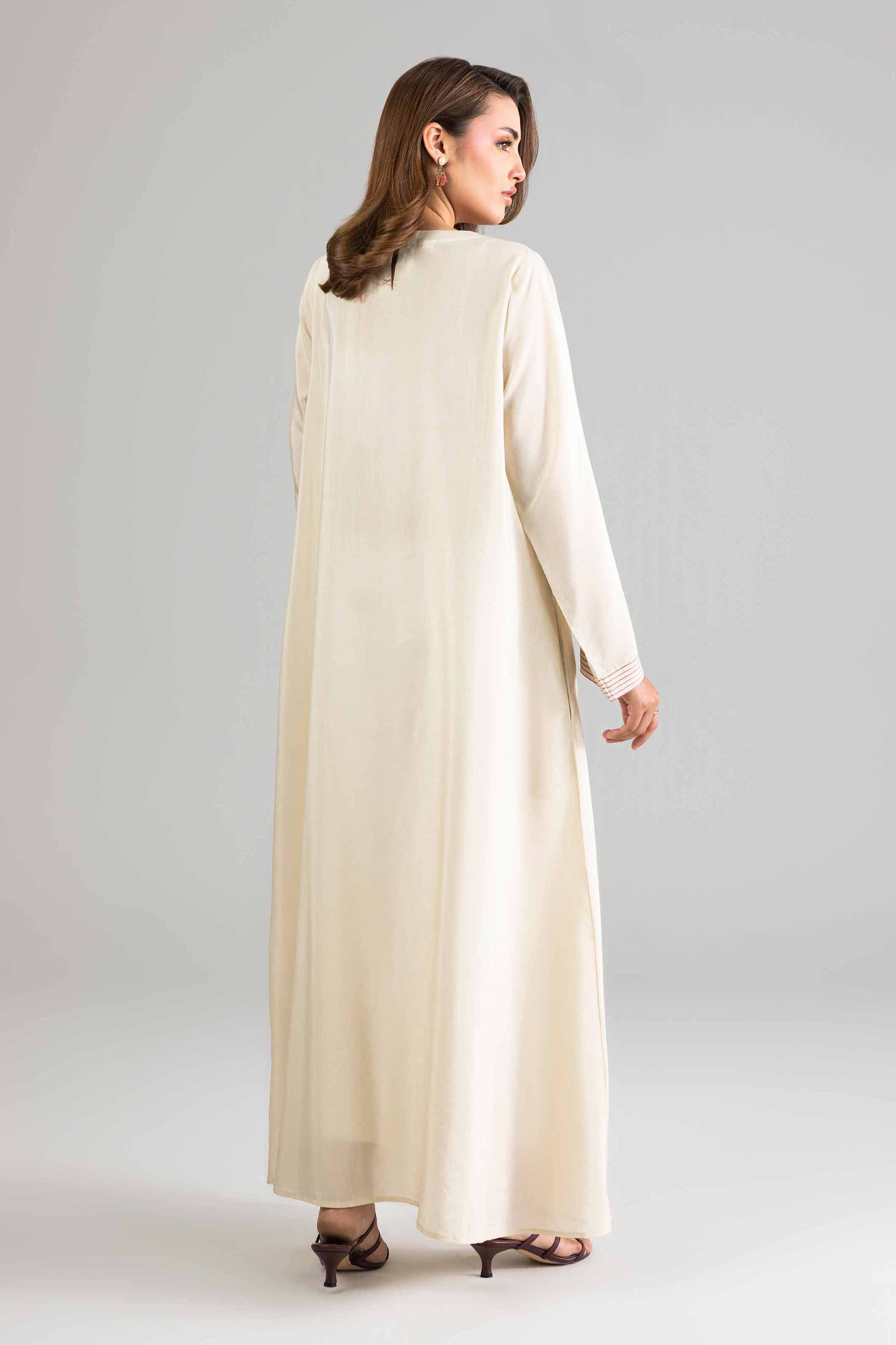 Nishat UK - Off White Embroidered Silk 1-piece ready to wear long dress