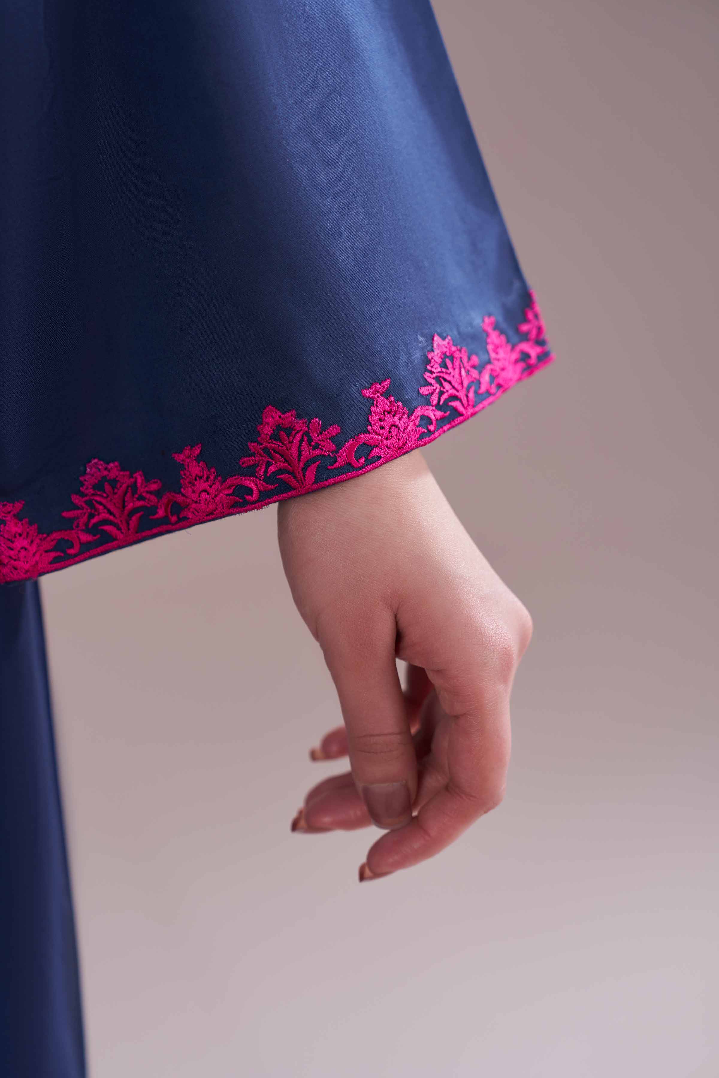 NishatUK - Blue Embroidered Cambric 1-piece ready to wear dress