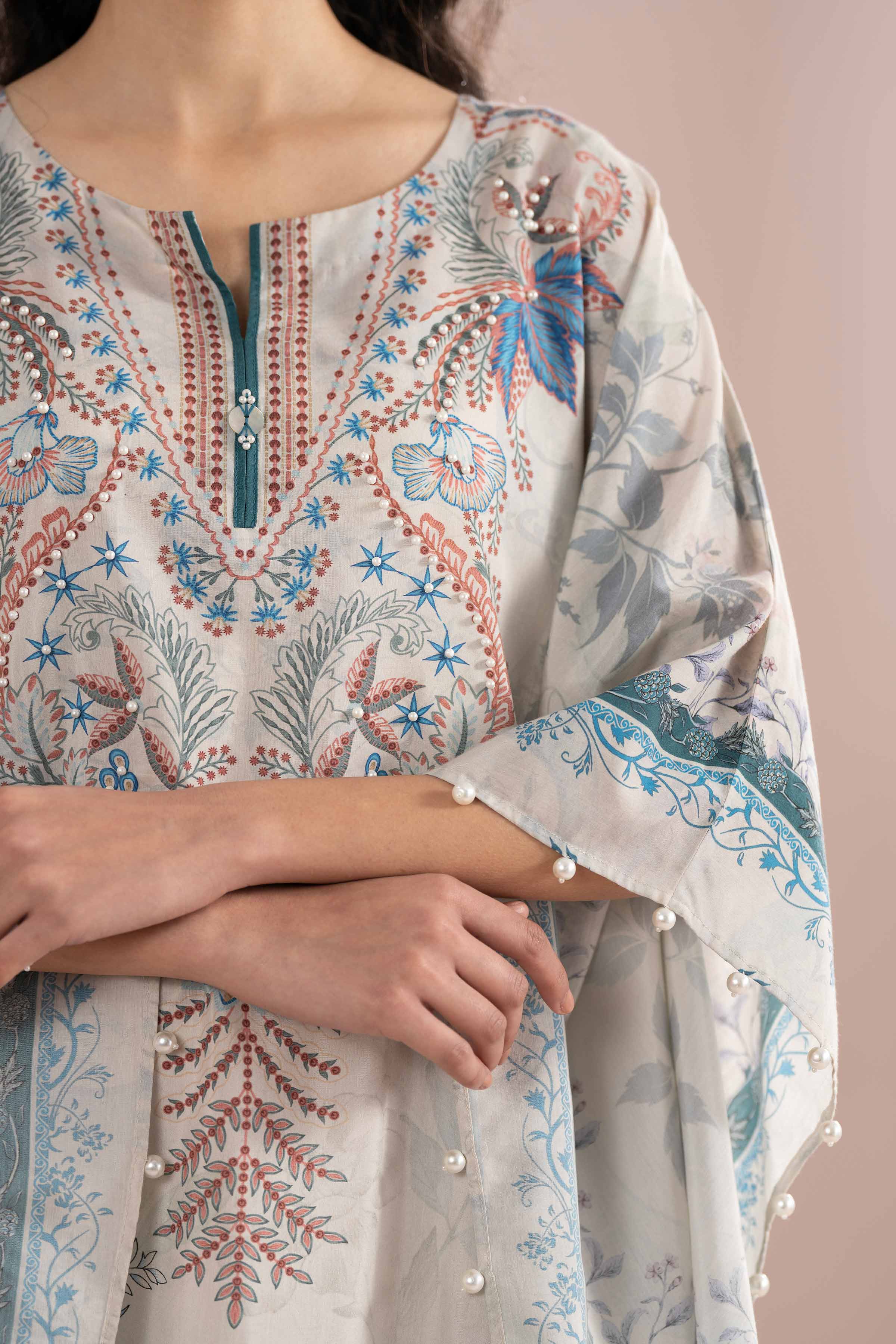 NishatUK - Blue Printed Silk 2-piece ready to wear Dress