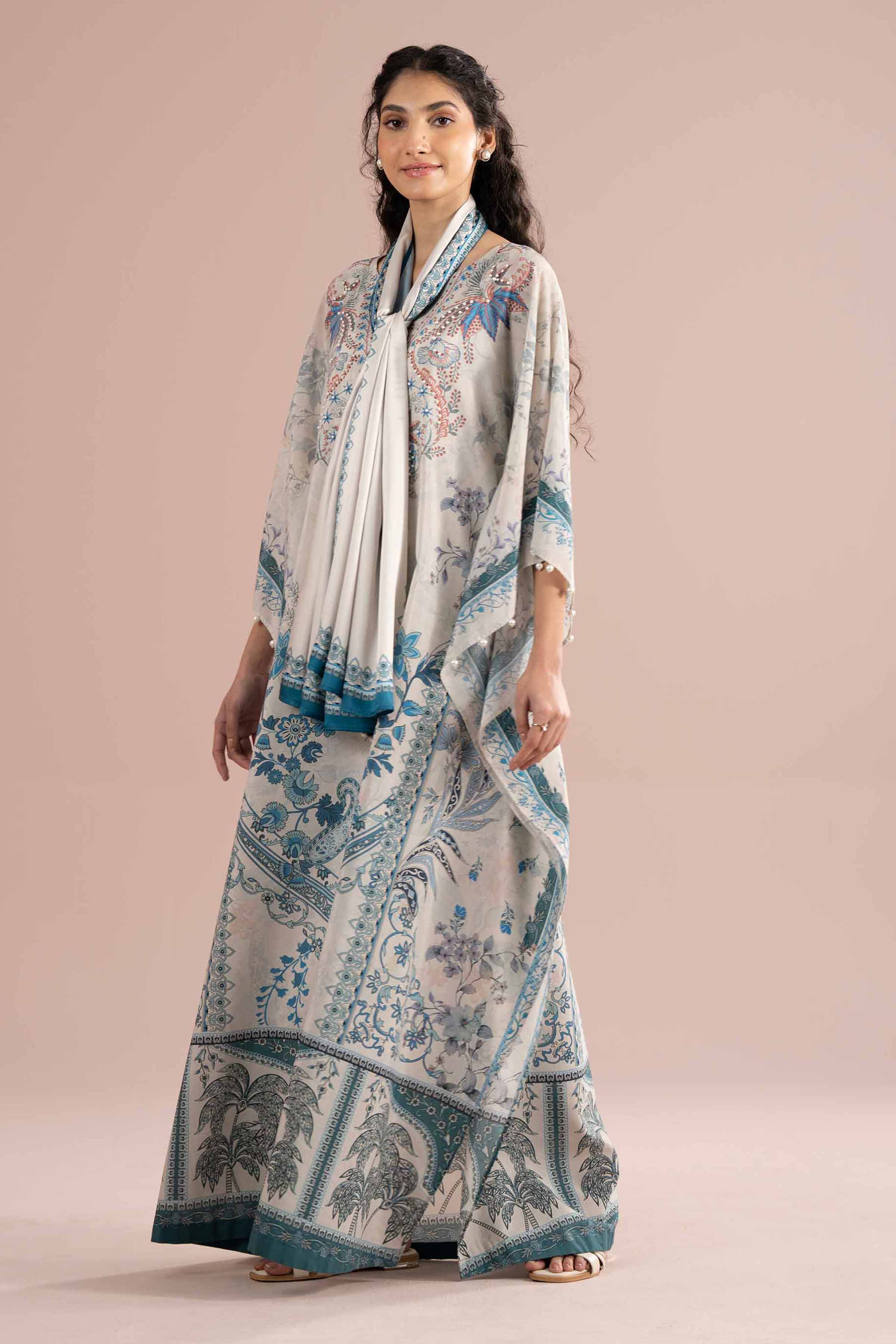 NishatUK - Blue Printed Silk 2-piece ready to wear Dress