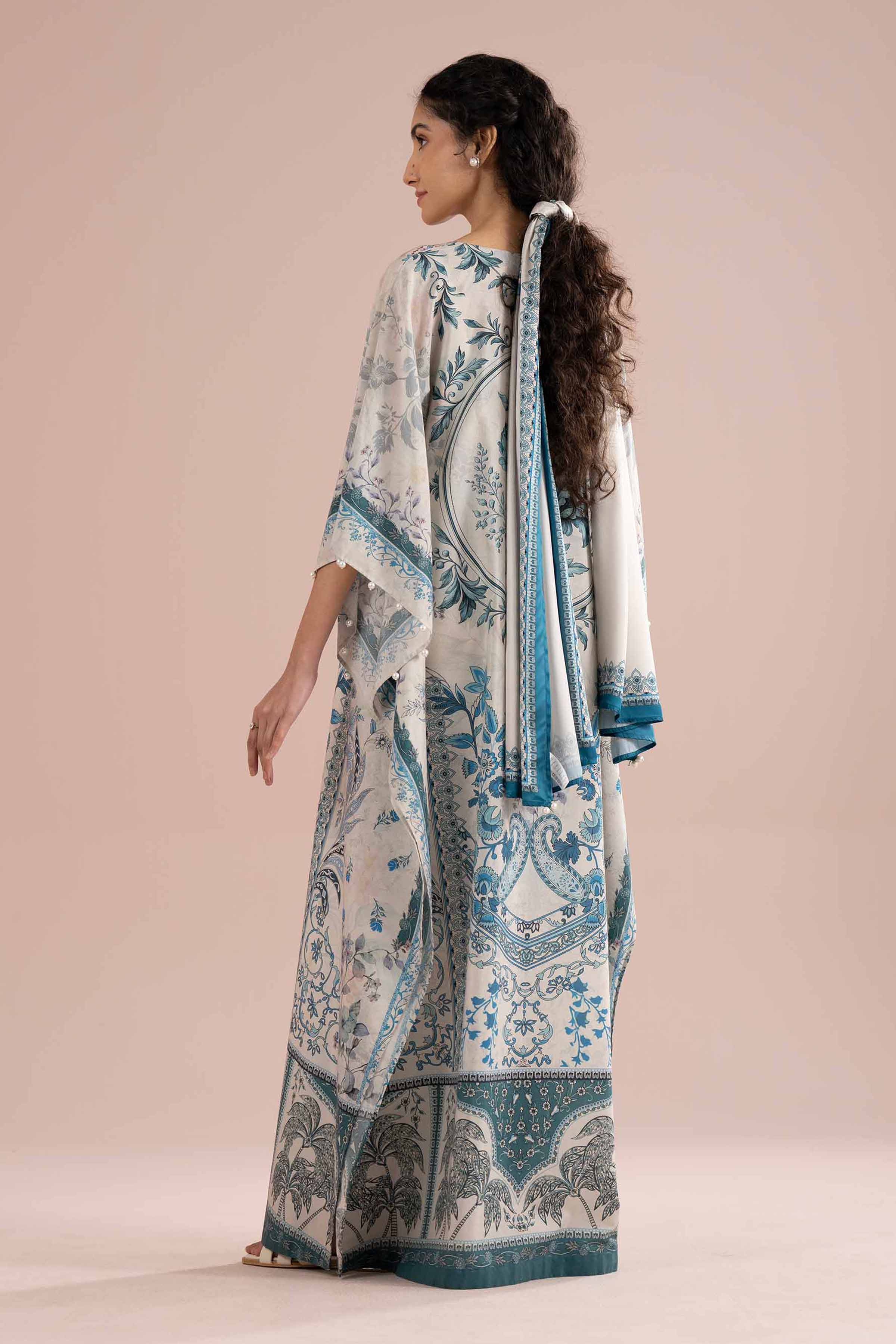 NishatUK - Blue Printed Silk 2-piece ready to wear Dress
