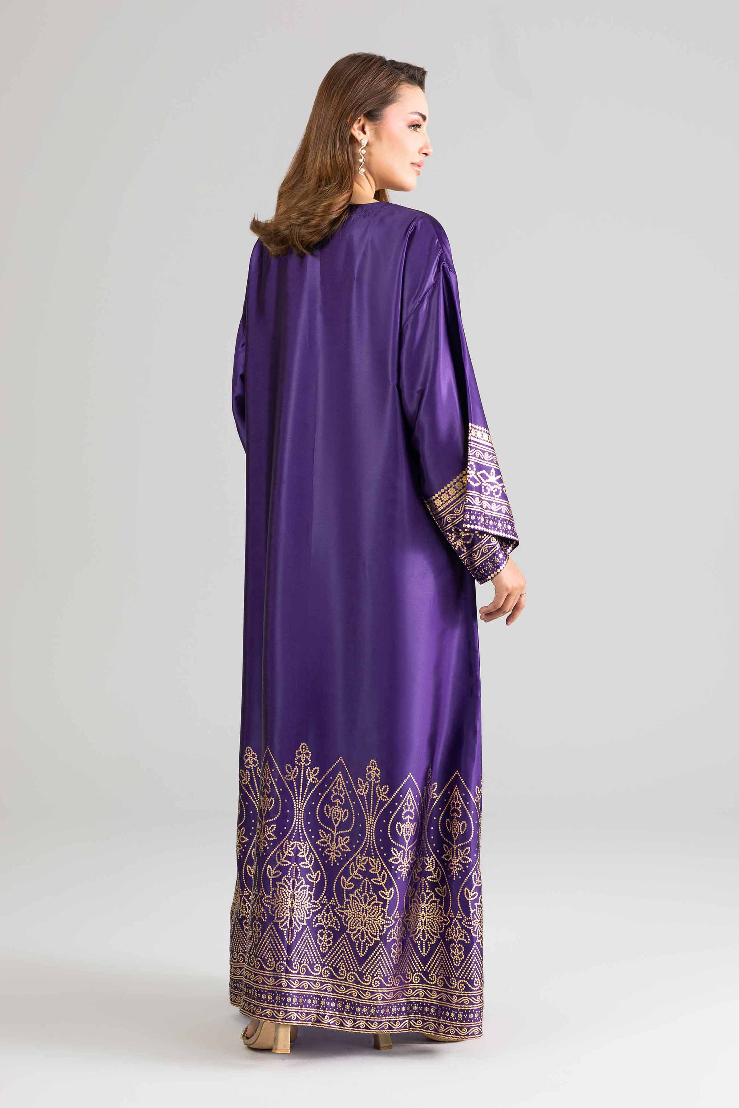 NishatUK - Purple Printed Silk 1-piece ready to wear Dress