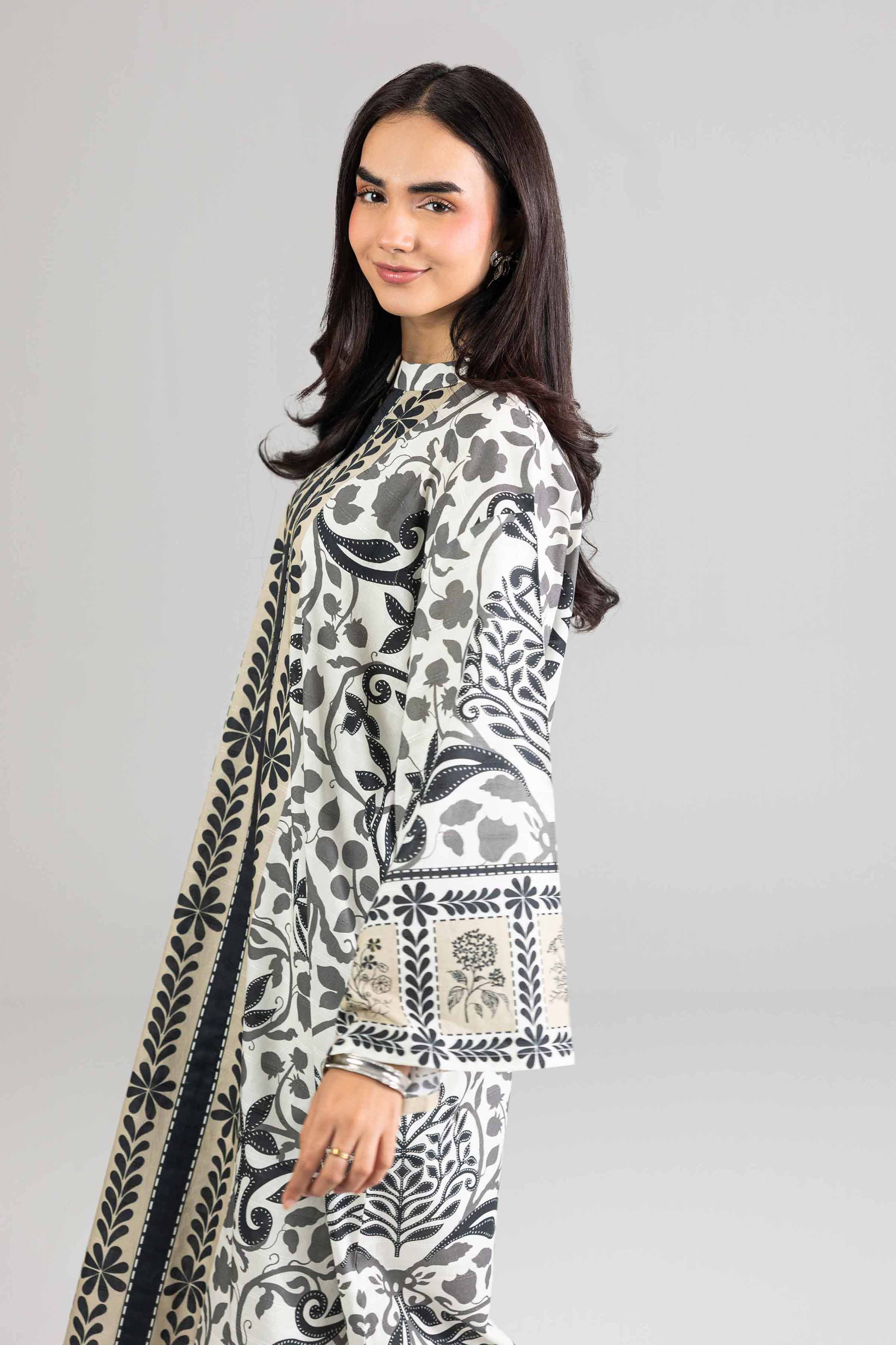 Nishat UK - White Printed Lawn 1-piece ready to wear long dress